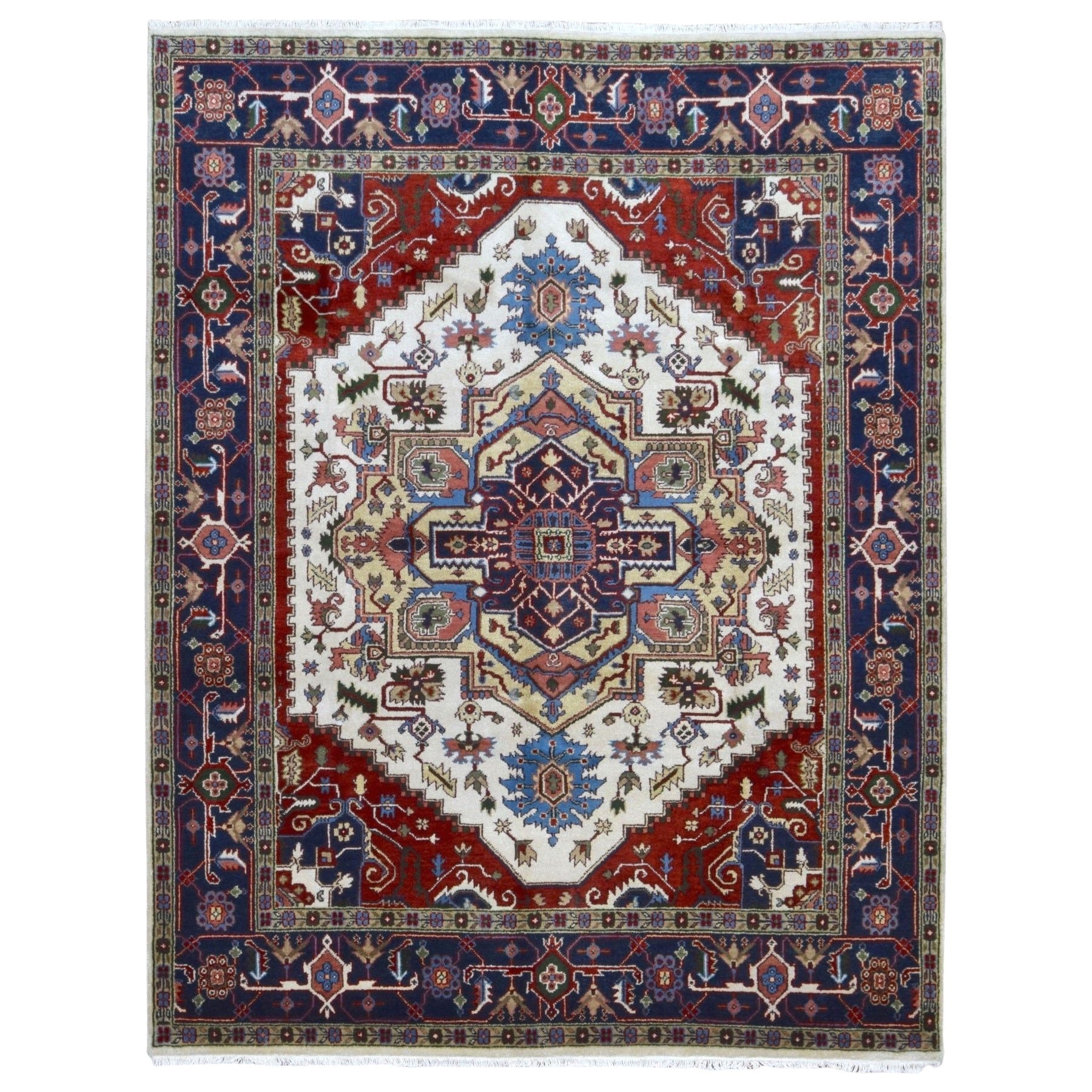 finerugcollection handmade serapi navy oriental rug