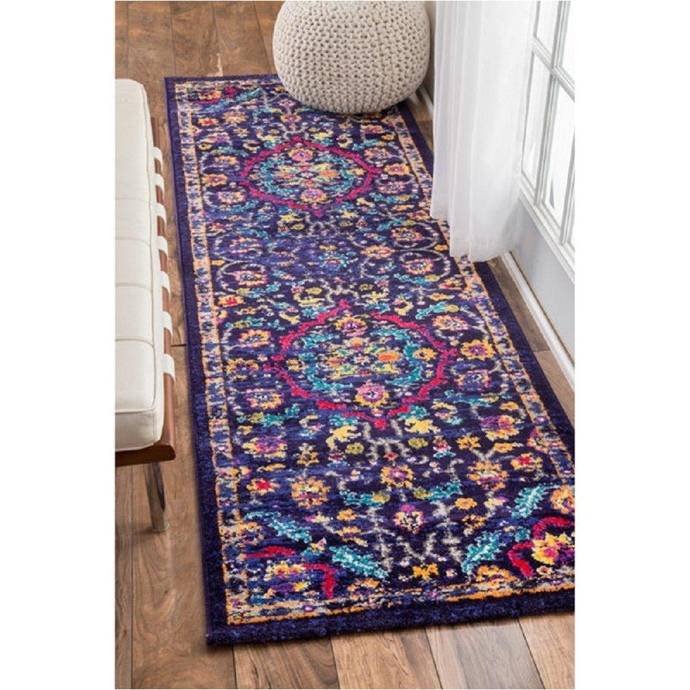 hand tufted blue medallion runner rug gorgeous paisley pattern country traditional royal oriental hand work design red blue natural