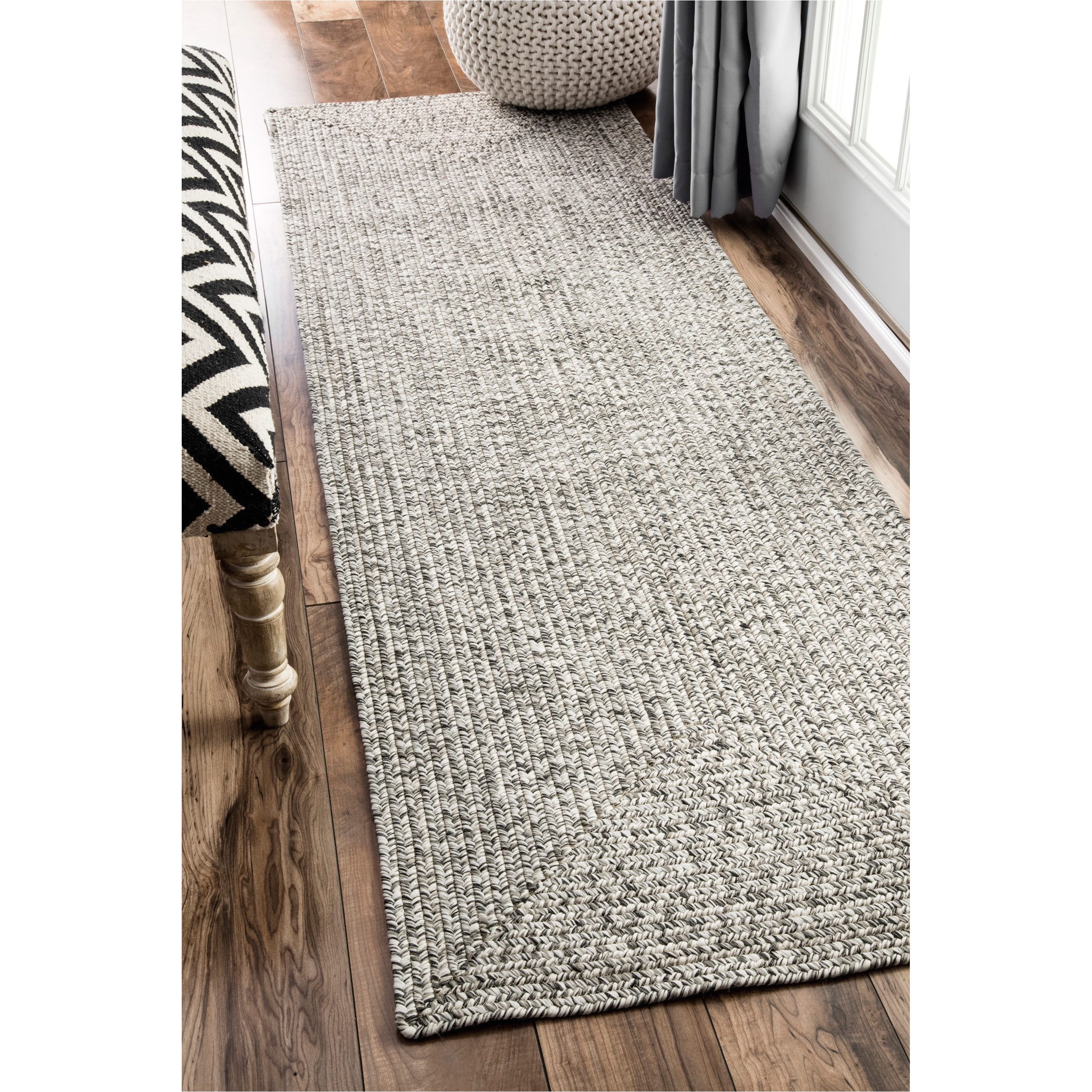 nuloom handmade casual solid braided light grey runnner rug 2 6 x 8 light grey size 2 x 8