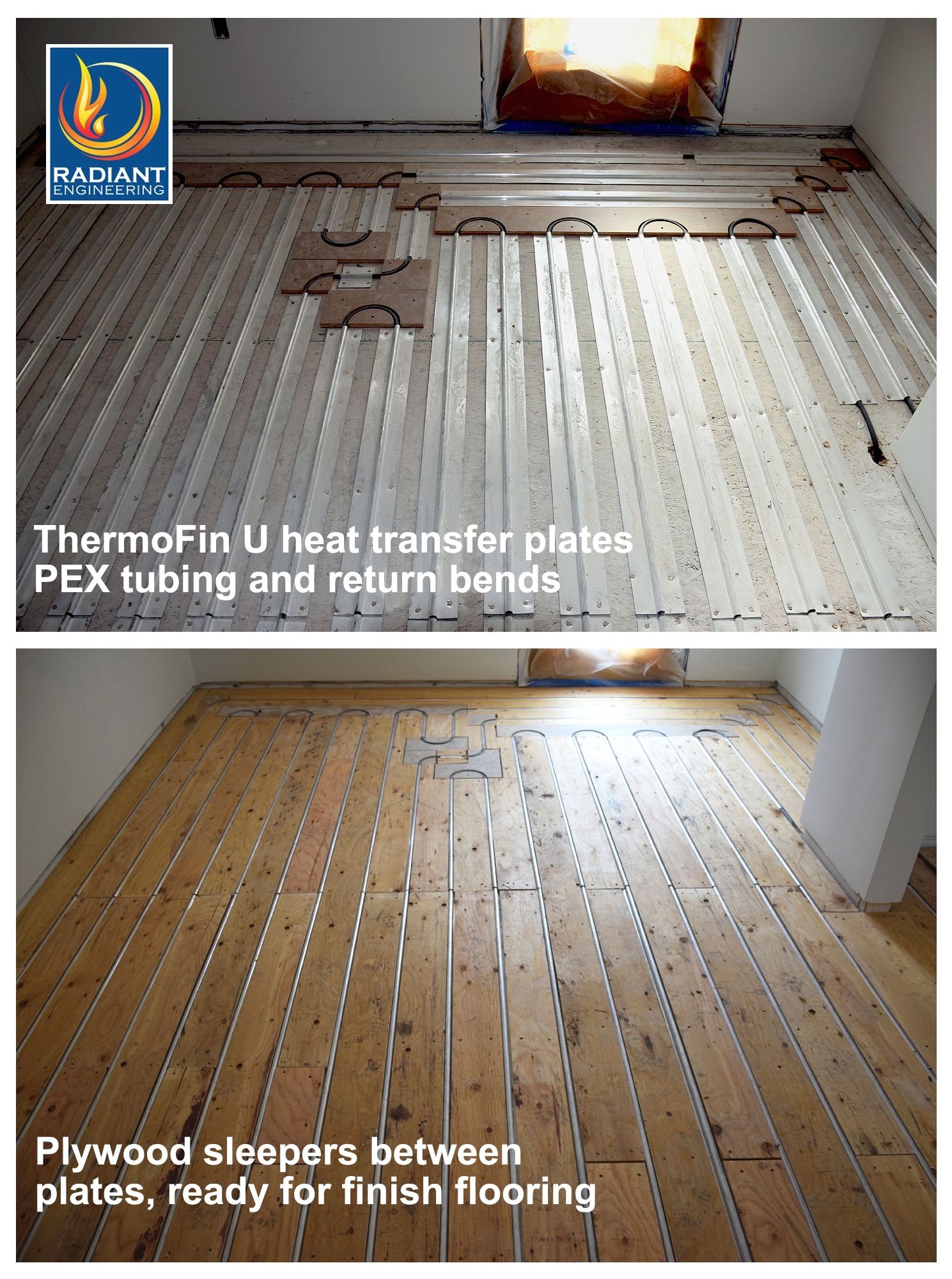 Under Floor Radiant Heat Panels Radiant Heating with thermofin U Extruded Aluminum Heat Transfer