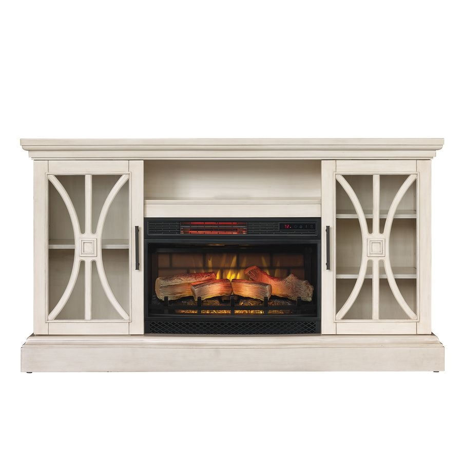 duraflame w weathered white wood flat wall infrared quartz electric fireplace media mantel with thermostat and remote