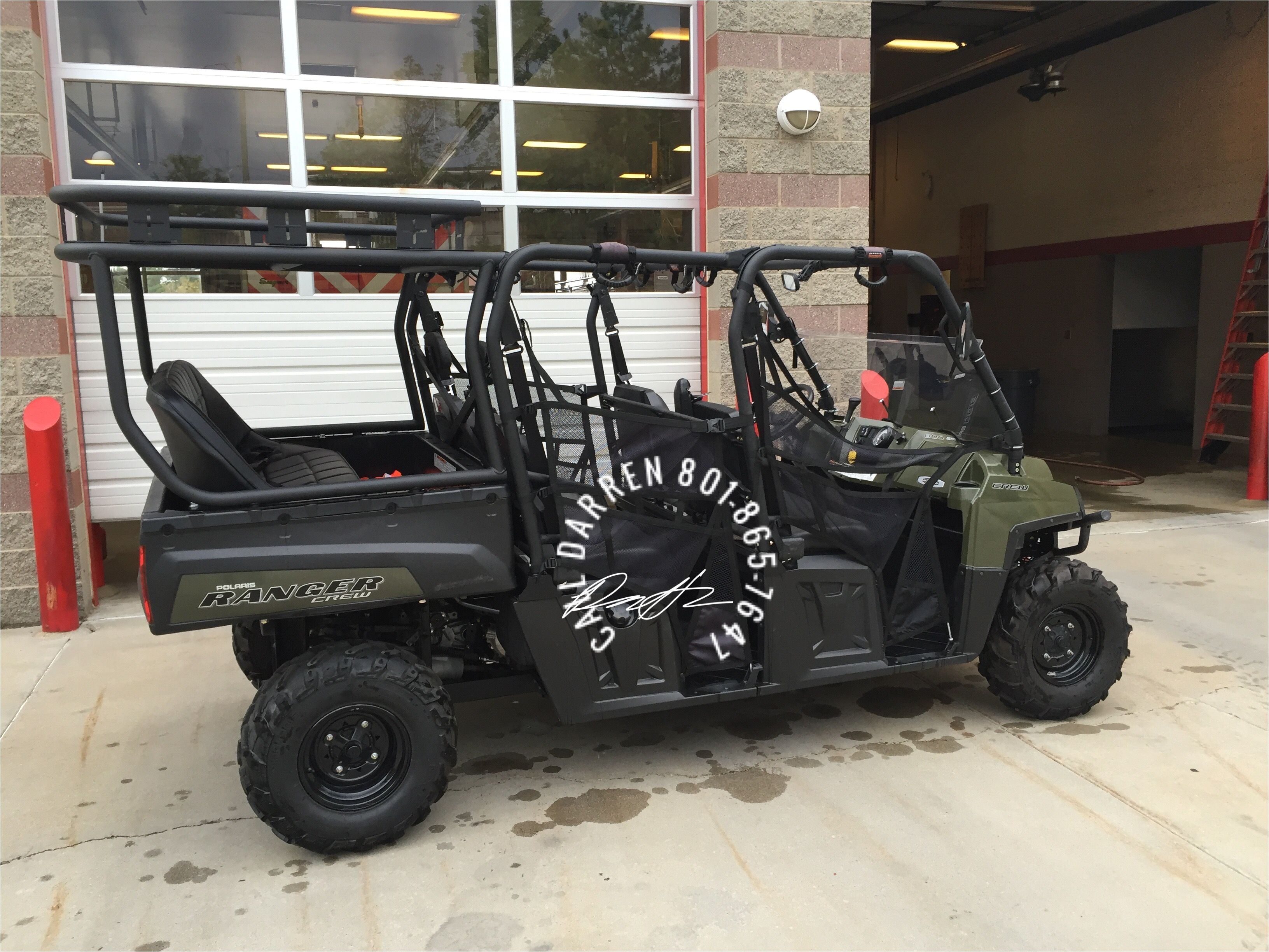 polaris ranger 800 crew cab roll cage seat package with aluminum roof an safari rack