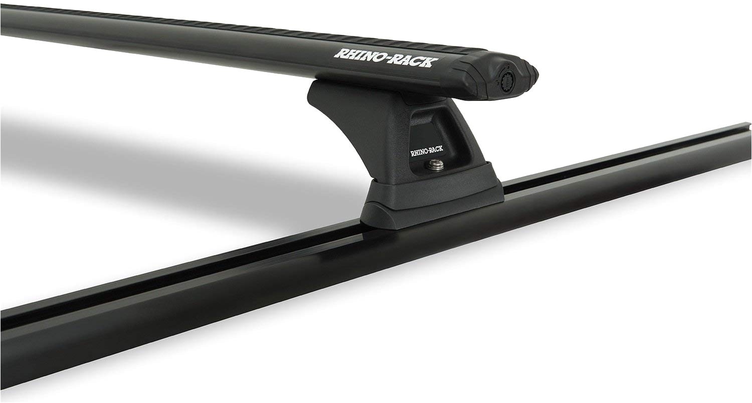 amazon com rhino rack cap topper track mount with aero bar black 54 inch sports outdoors
