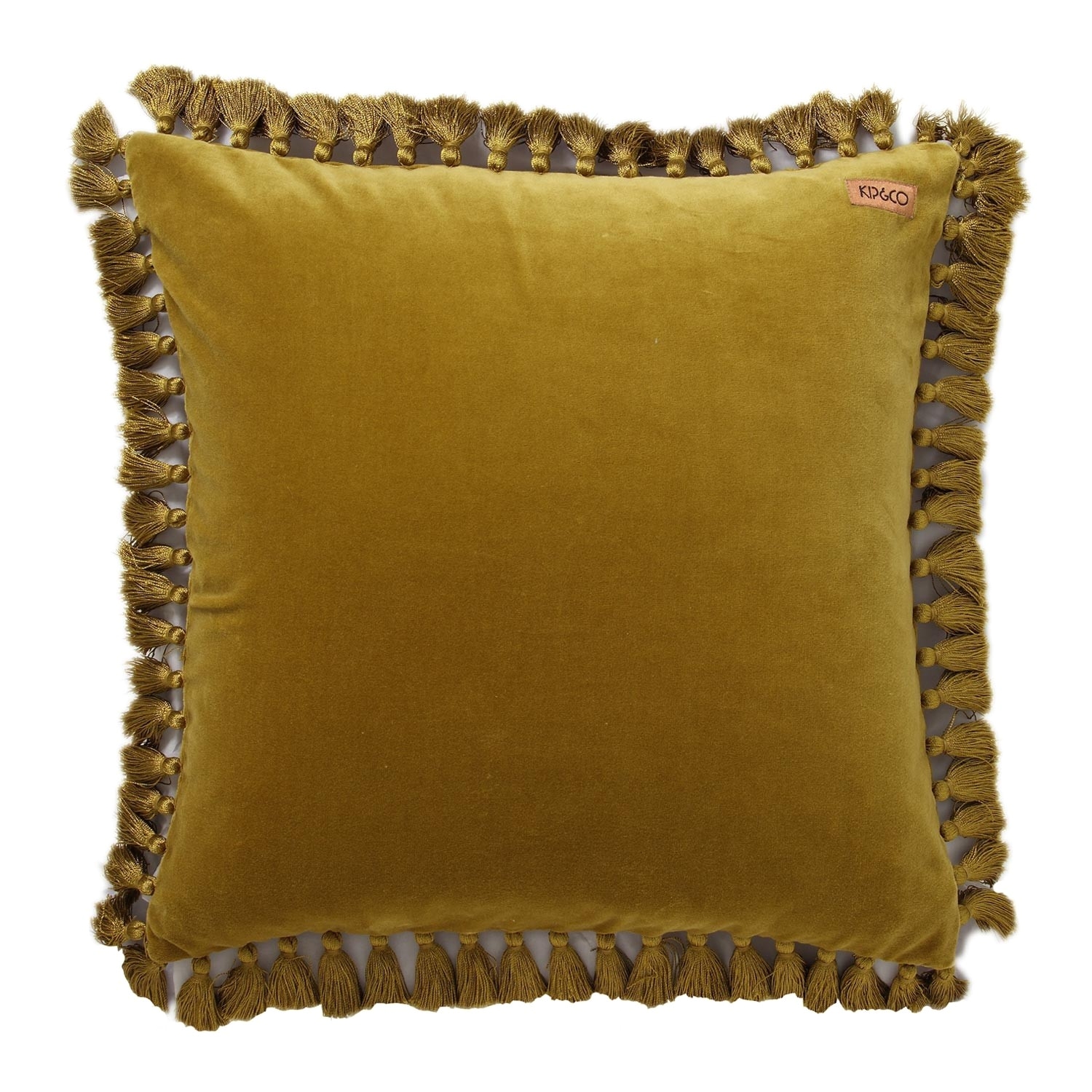 tobacco velvet tassel cushion cover