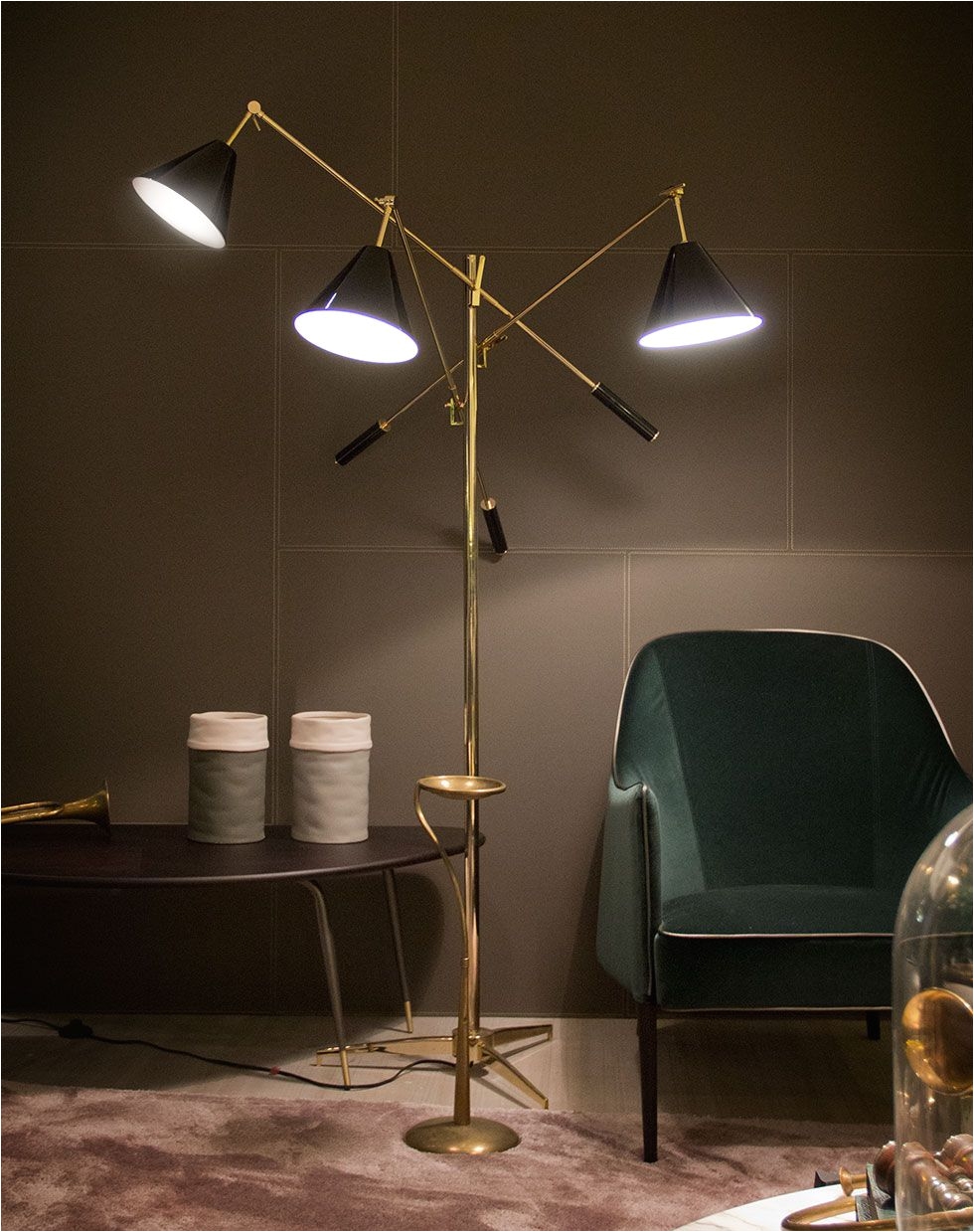 sinatra standing lamp has a unique sculptural shape this vintage lamp s structure is handmade in