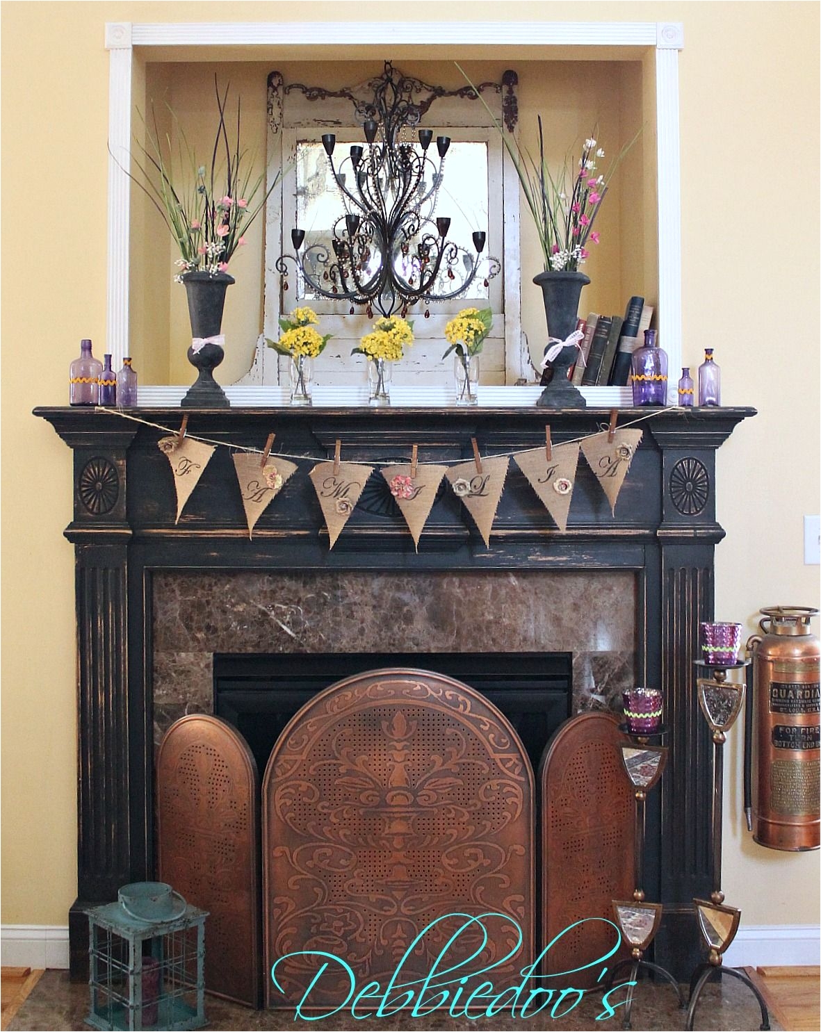 fireplace surround makeover with maison blanche vintage furniture paint in wrought iron black
