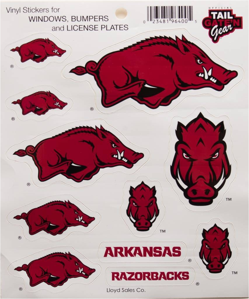 arkansas razorback multi hog sticker sheet