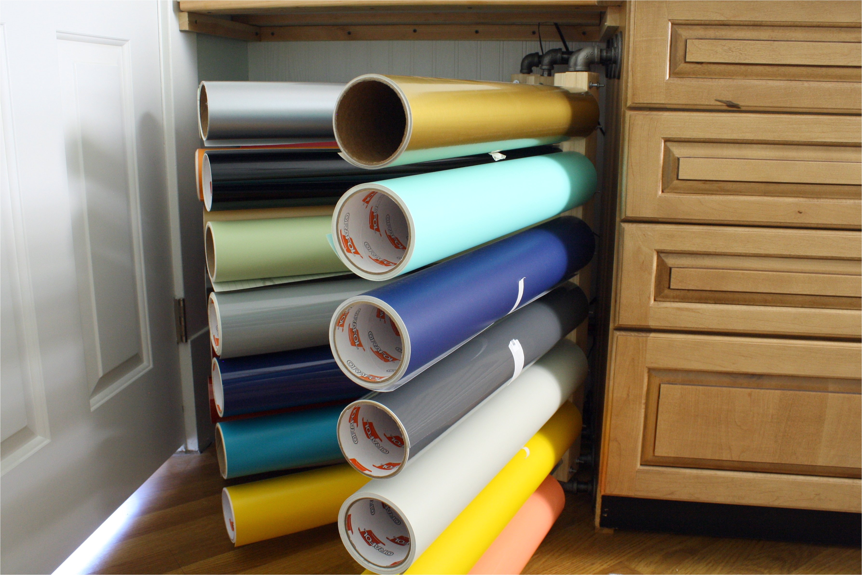 storage racks for vinyl rolls photos