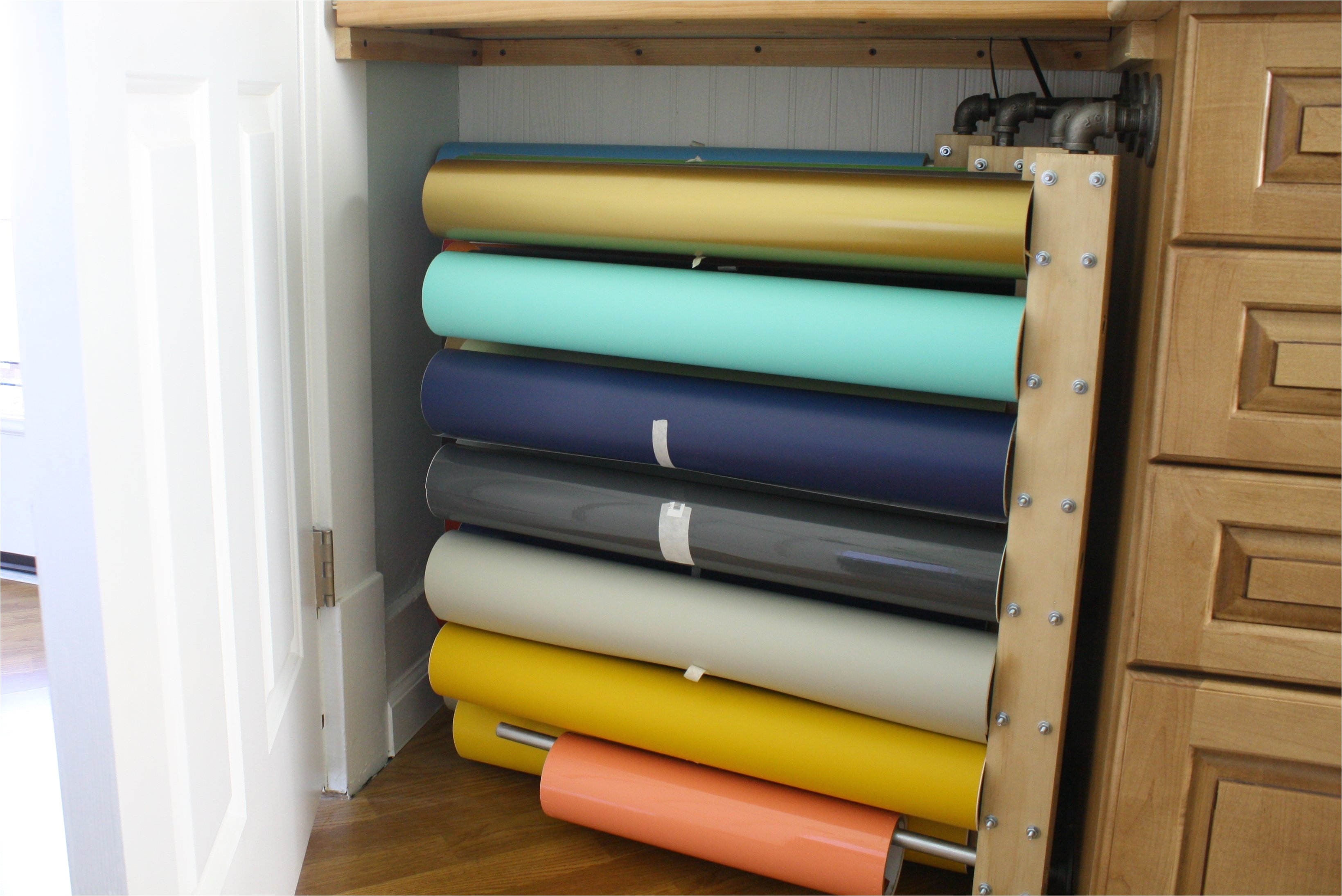 images of storage racks for vinyl rolls