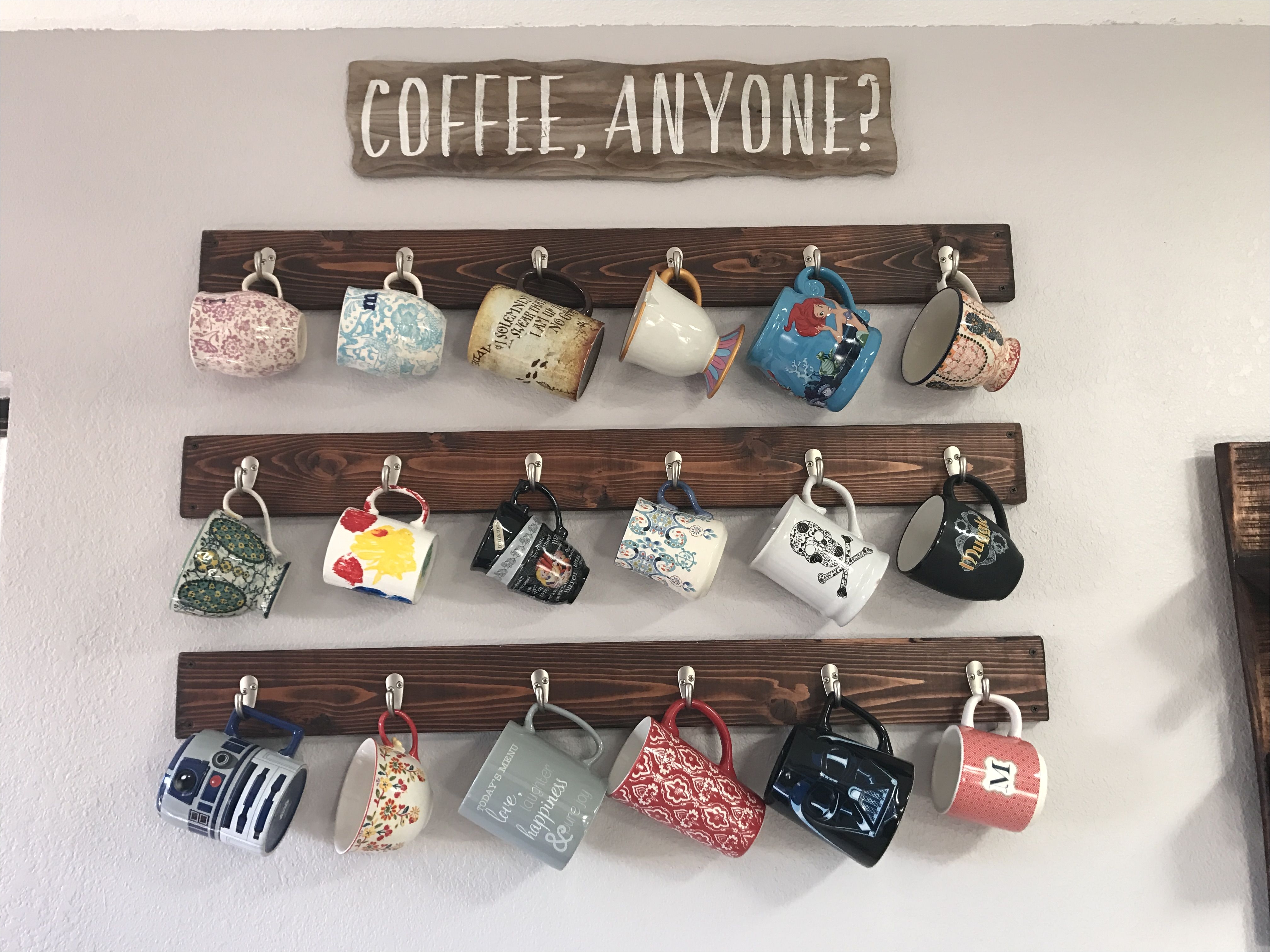 coffee mug rack hanging coffee mugs on the walls