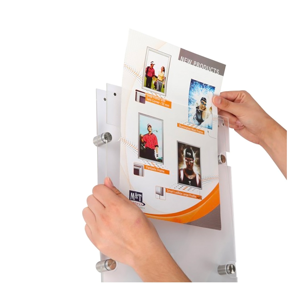 Wall Mounted Brochure Display Rack 8 5 X 11 Poster Size Wall Mount Clear Acrylic Sign Frame with