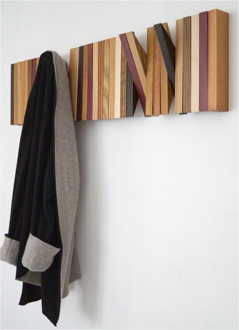 Wall Mounted Coat Rack with Folding Hooks Wide Unlimited Cloth Hunger Produced by Italian Company