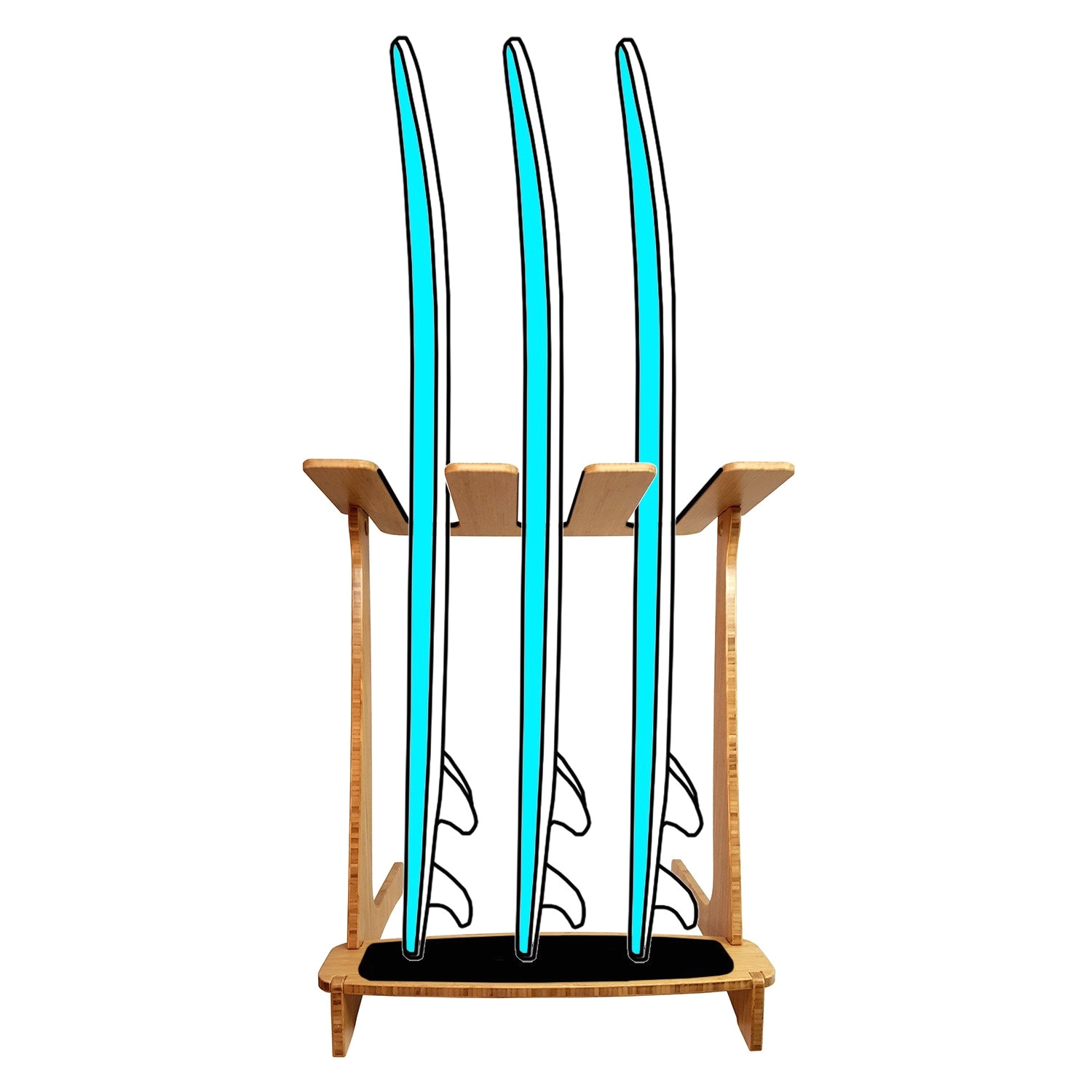 bamboo freestanding vertical surf rack by grassracks