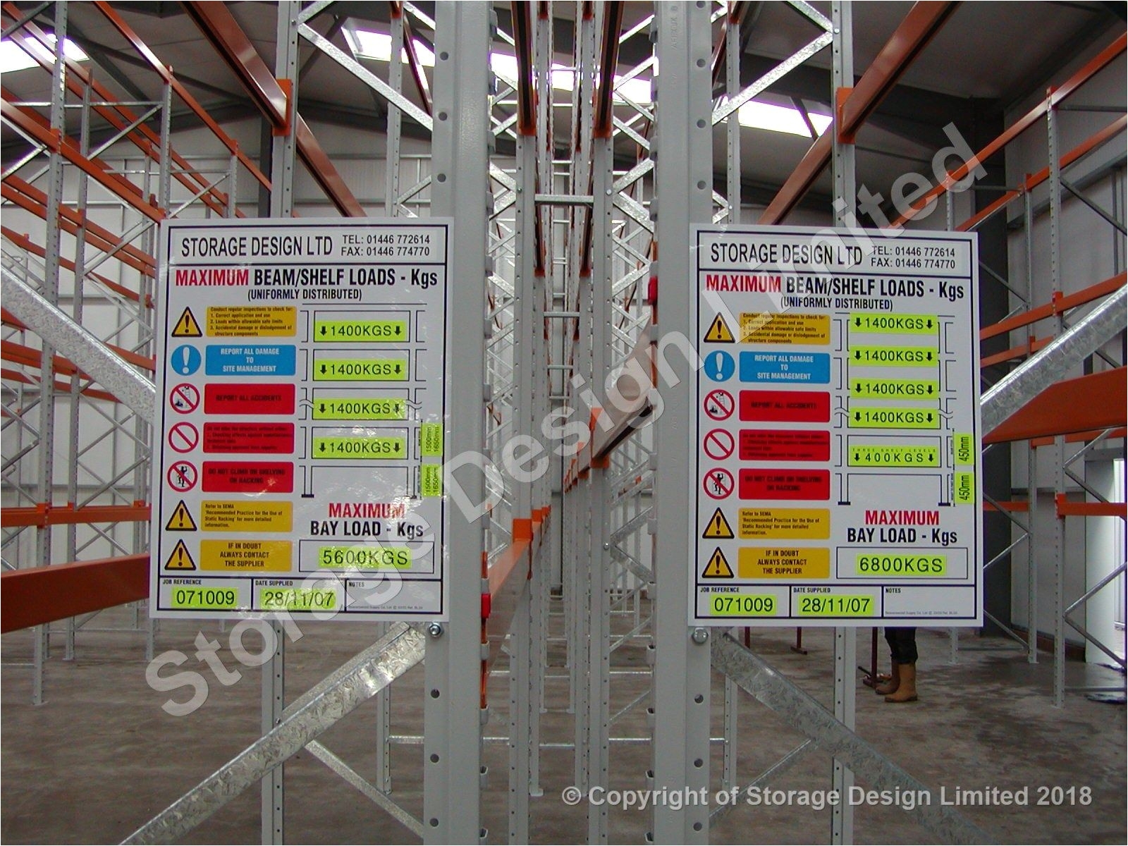 load data signs on pallet racking by storagedesignlimited