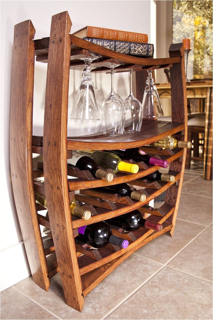 wine rack i made from french oak wine barrels
