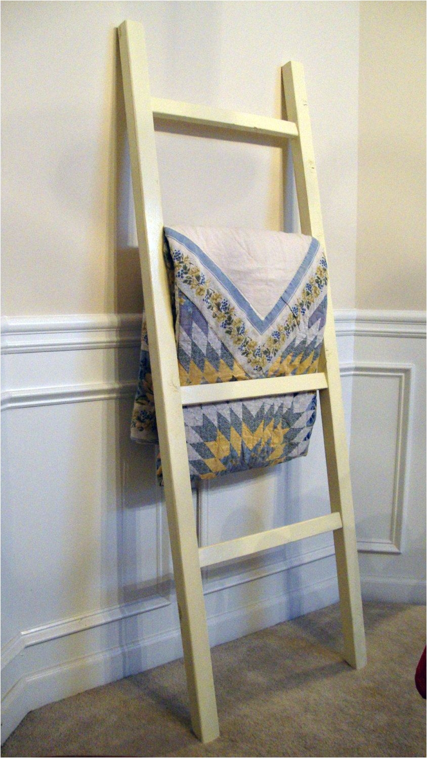 White Wall Mounted Quilt Rack Ladder Quilt Rack by Genesiswoodworks On Etsy 55 00 for the Home