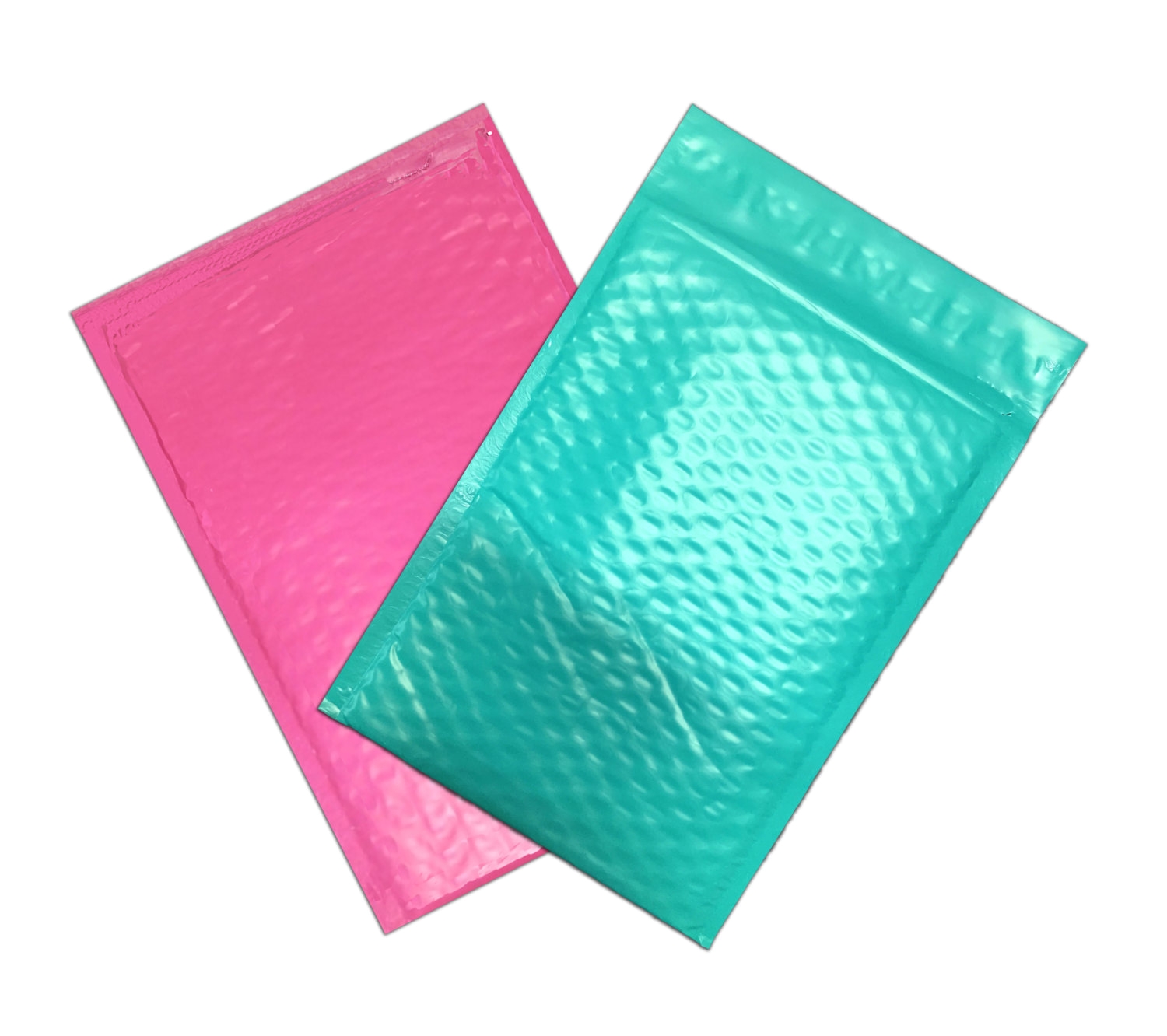 Wholesale Decorative Poly Mailers 50 Pack 4×8 Hot Pink Teal Bubble Mailers Protective