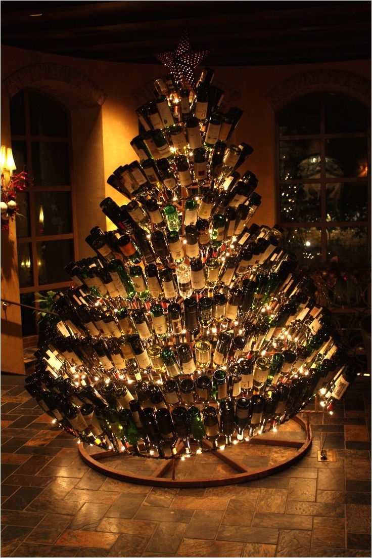 25 extraordinary christmas trees designed to make yours mine look ordinary wine bottle
