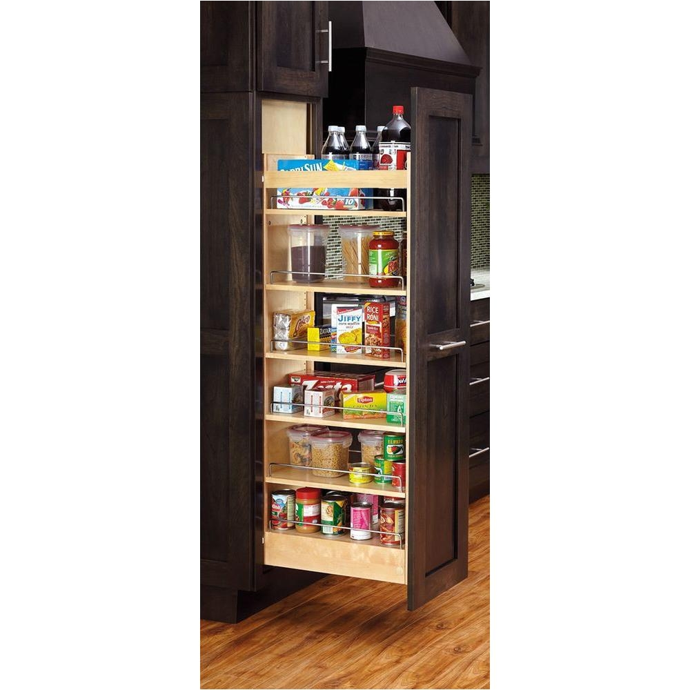 rev a shelf 59 25 in h x 8 in w x 22 in d pull out wood tall cabinet pantry 448 tp58 8 1 the home depot