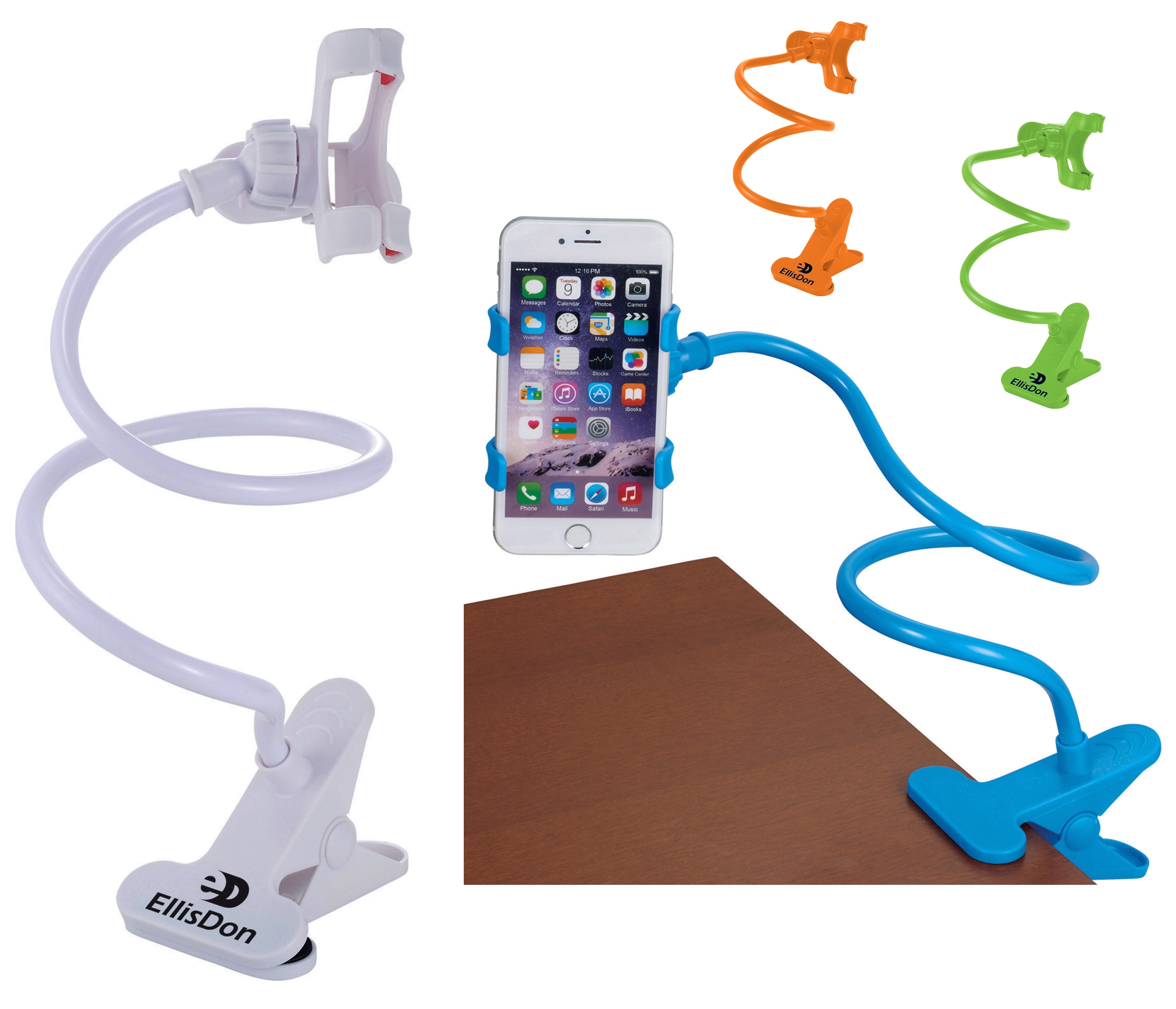 phone holder gooseneck clip on includes 1 color logo 45 00 logo set up