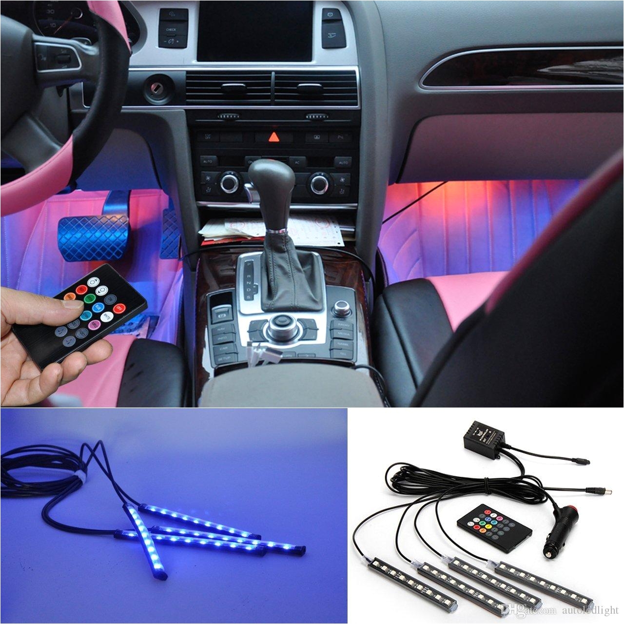 5050 9 led car interior underdash lighting kit smart sound activated control atmosphere lamp strip glow