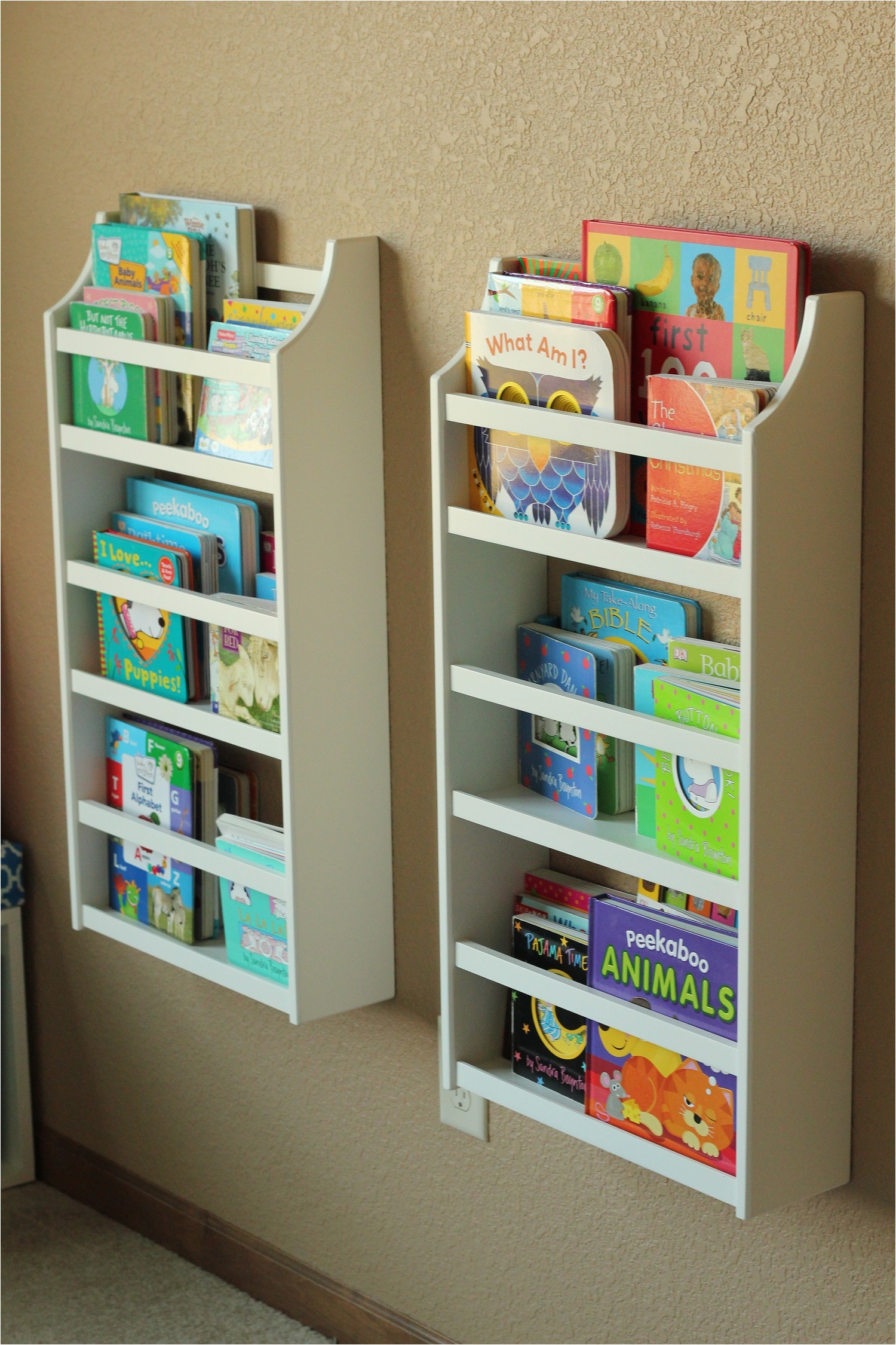 perfect wood wall mounted magazine rack shelves ideas with white color for play room decor