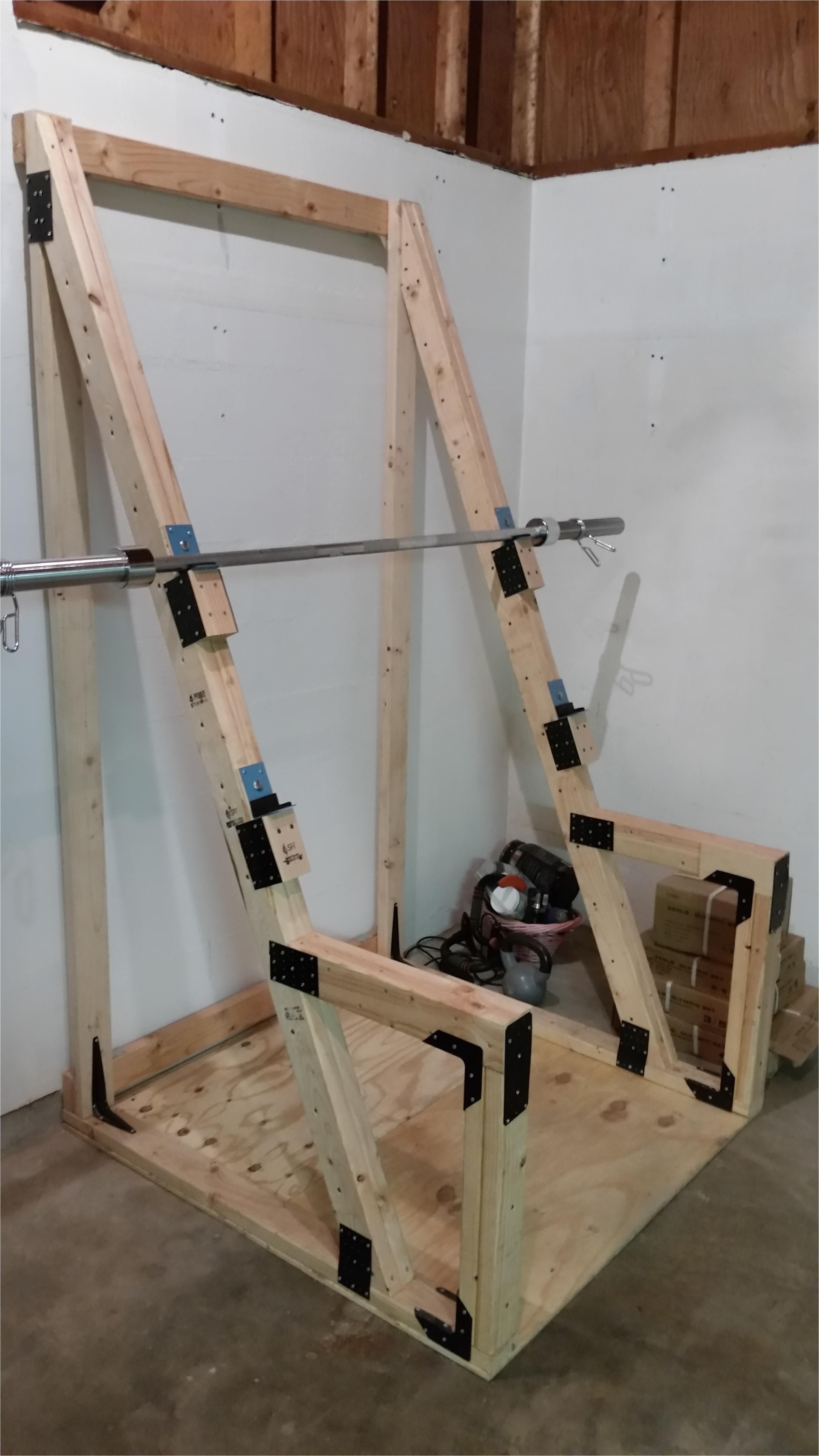 Wooden Squat Rack Plans Diy Squat Rack Garage Ideas Pinterest Squat Bench and Homemade