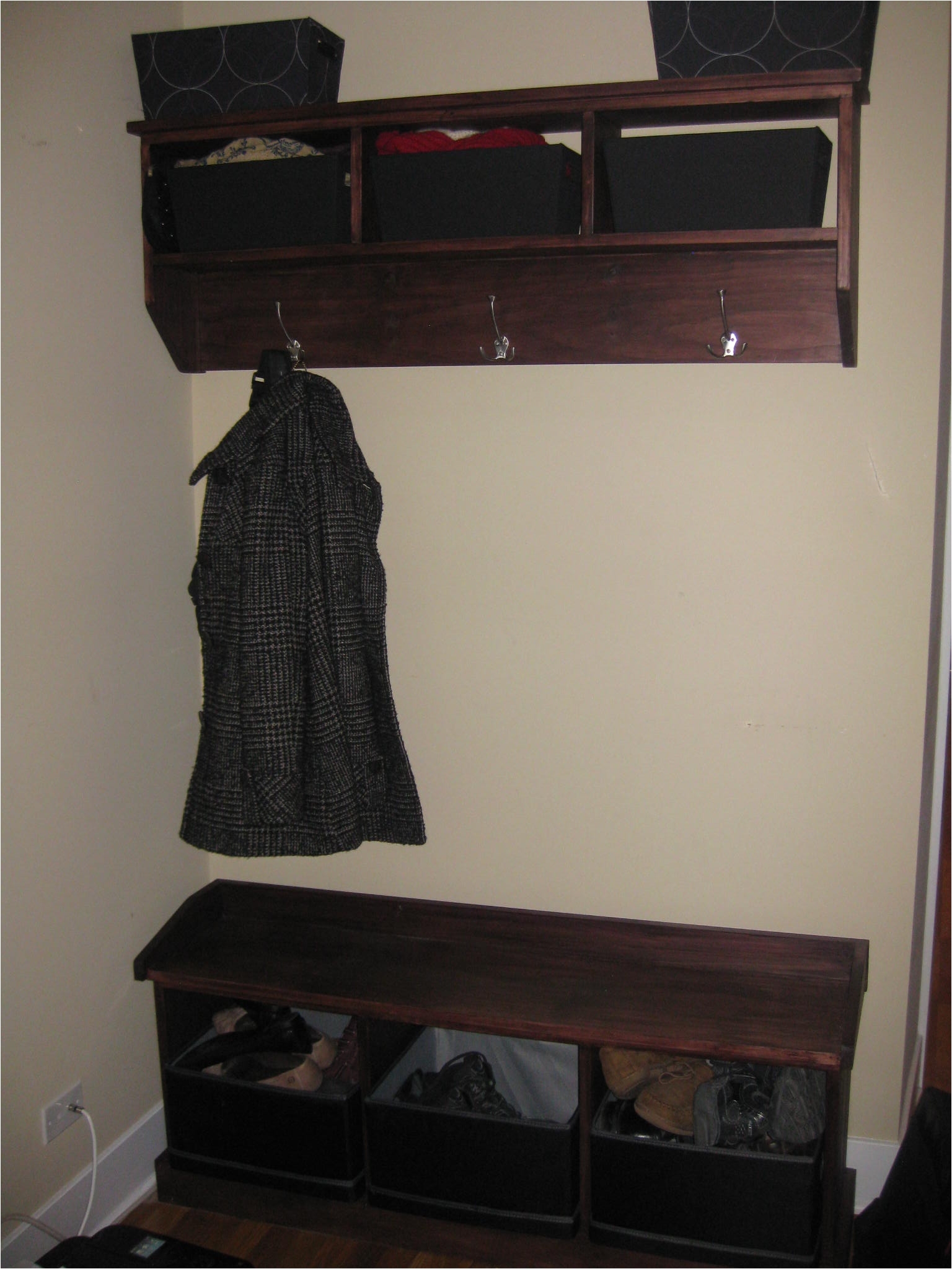 entry bench with storage and coat rack entryway shelf with hooks cole papers design