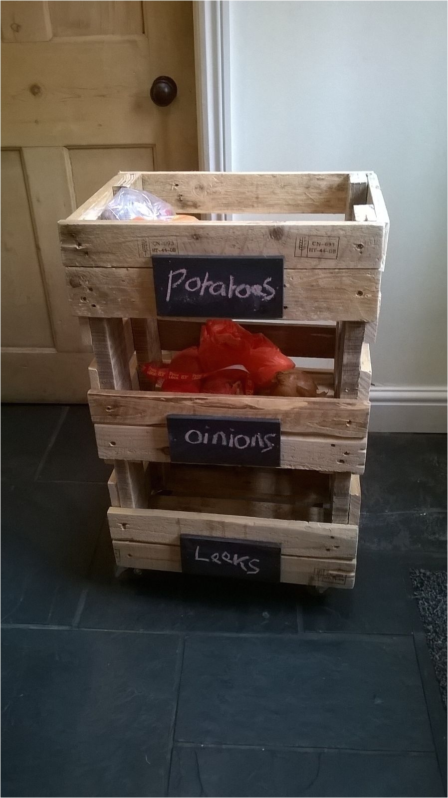 shabby chic made from reclaimed wood vegetable rack kitchen storage ebay