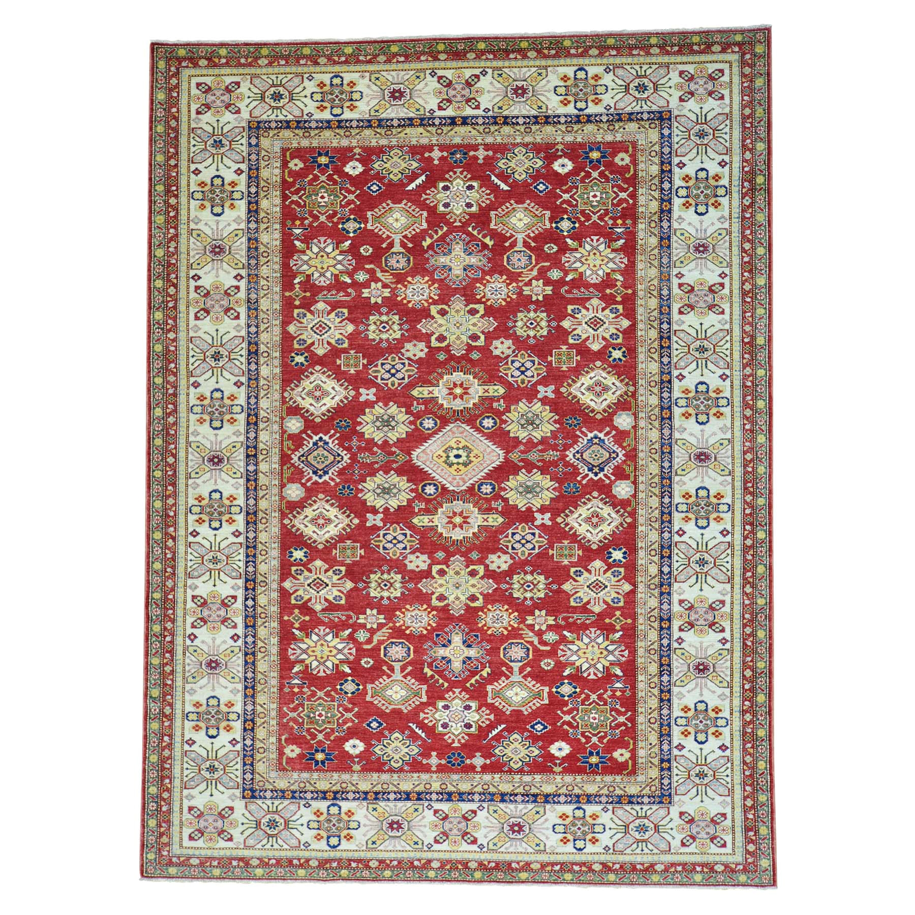 9 x12 tribal design hand knotted red super kazak pure wool oriental rug sh26434