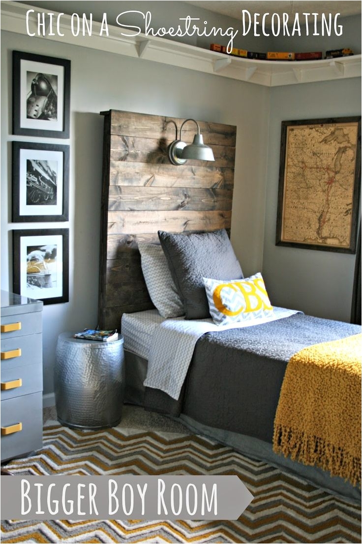 how to make a rustic headboard with a light fixture by chic on a shoestring decorating