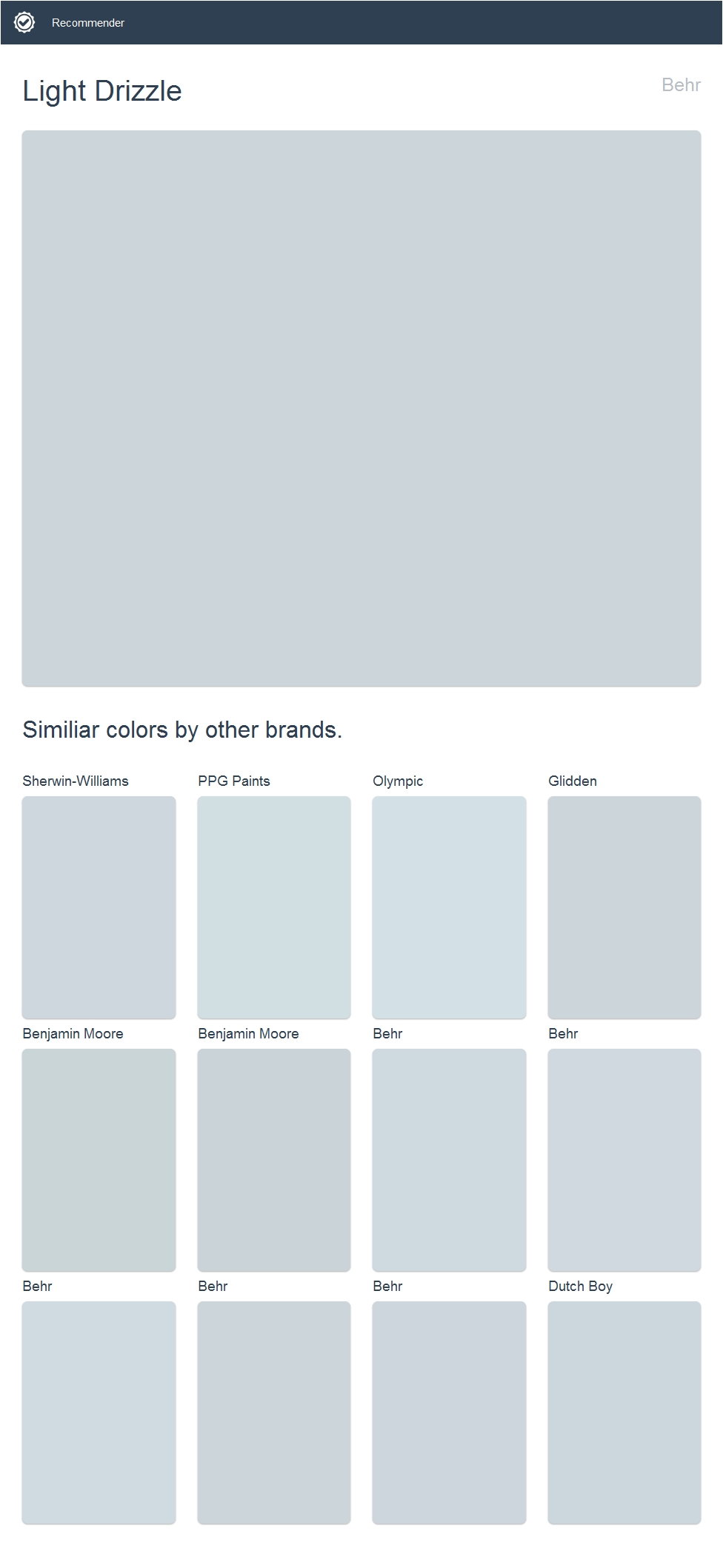 Behr Porch and Floor Paint Color Chart Light Drizzle Behr Click the Image to See Similiar Colors by Other
