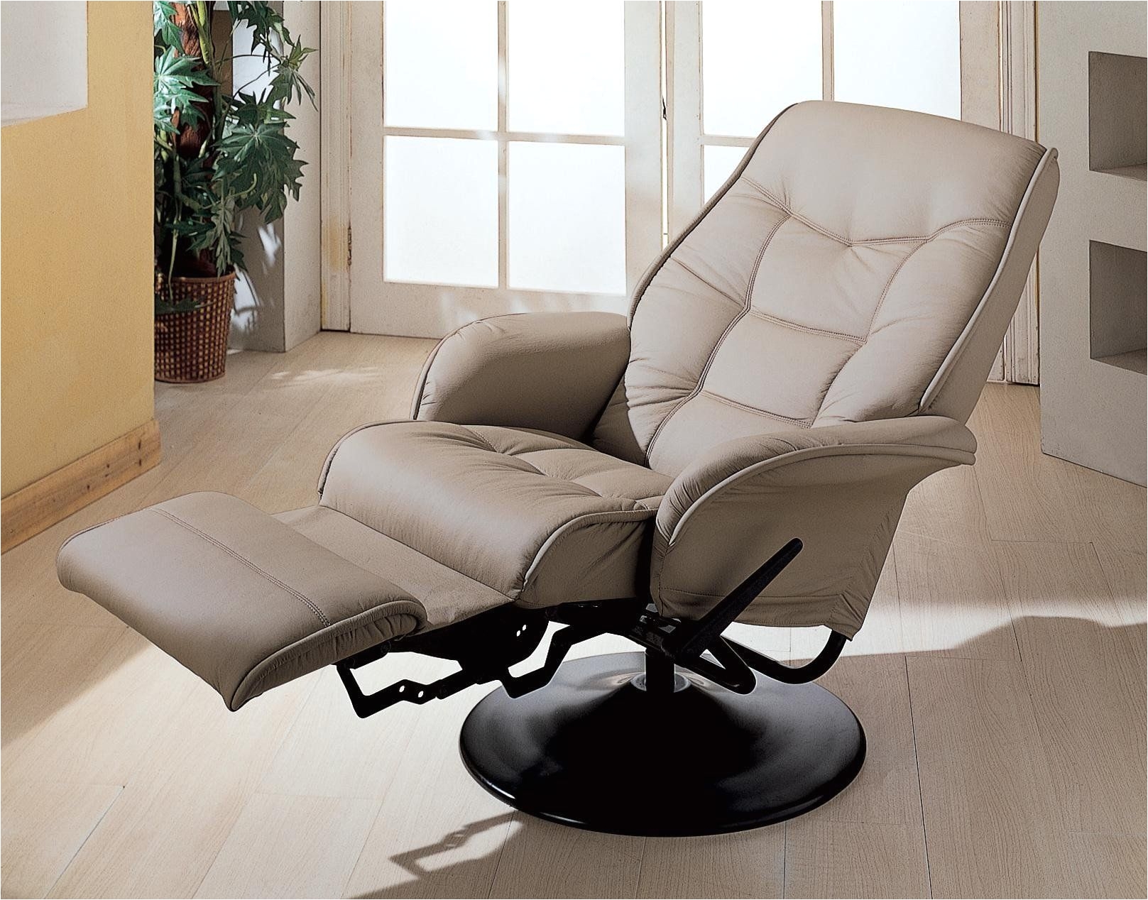 casual style beige recliner chair