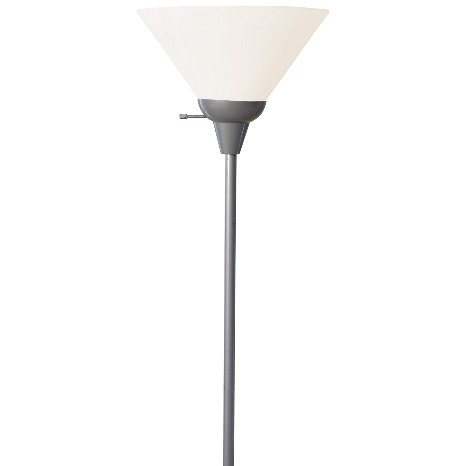 Intertek Floor Lamp Parts Light Accents Floor Lamp 72 Tall Silver with White Shade Floor