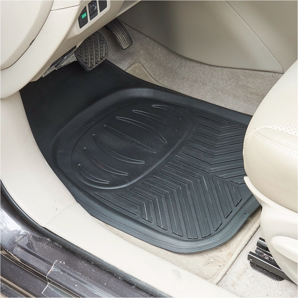 Safety First Floor Mat Car Floor Mats Silica Gel Front Rear Driver Passenger Seat Ridged