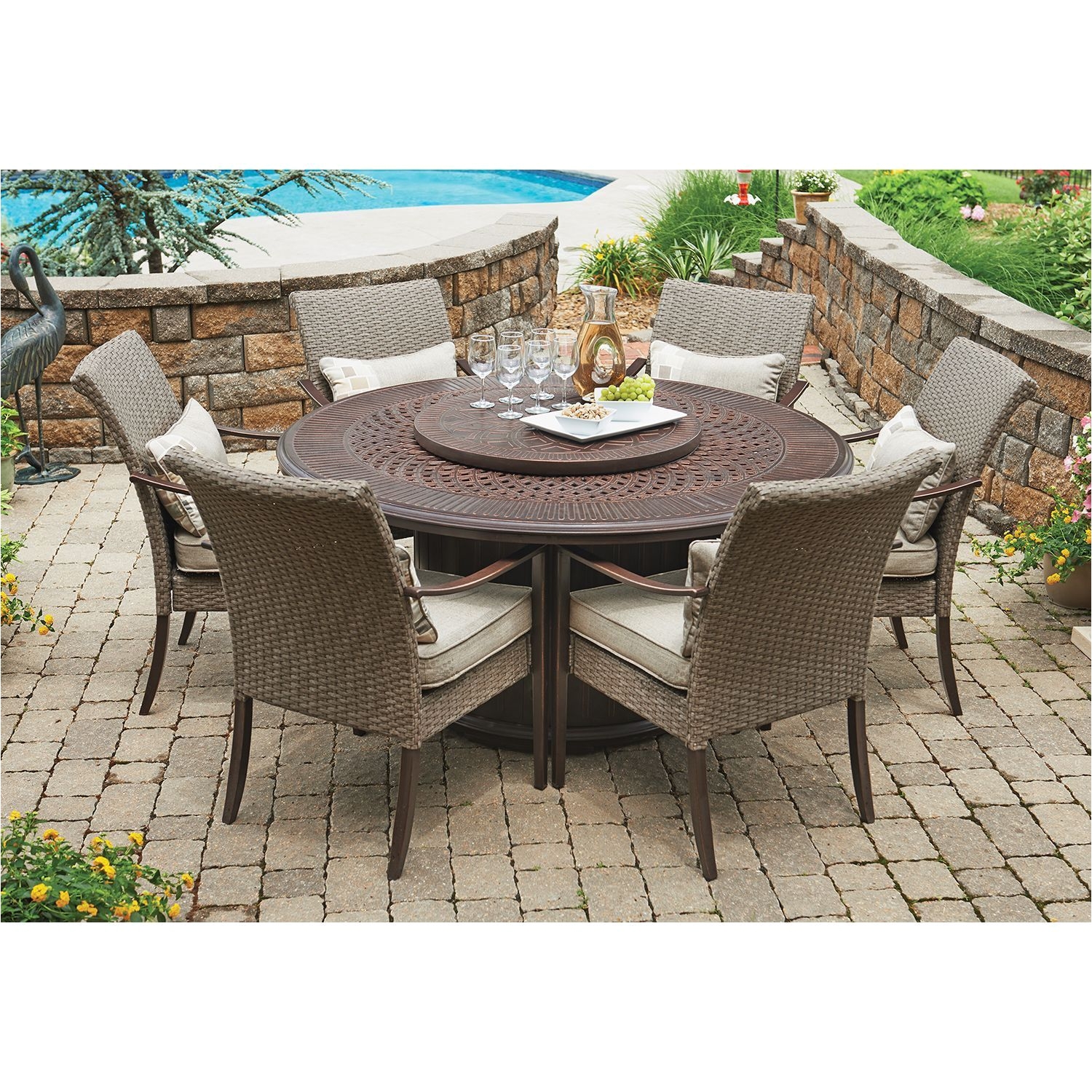 Sams Club Folding Patio Chairs Member S Mark Fairbanks 8 Piece Fire Pit Dining Set Sam S Club