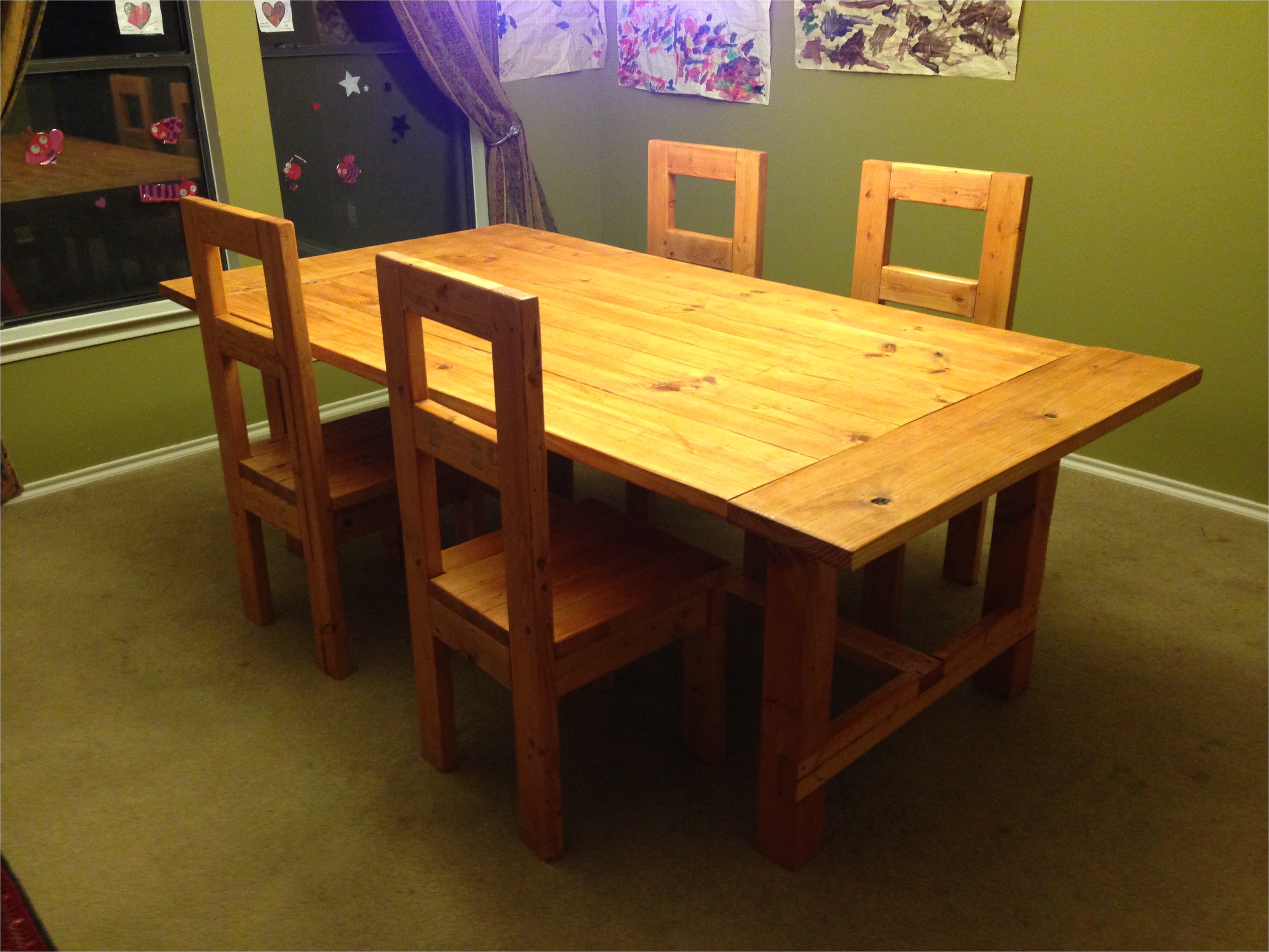 ana white modern farmhouse dining room table with 2x4 chairs diy projects