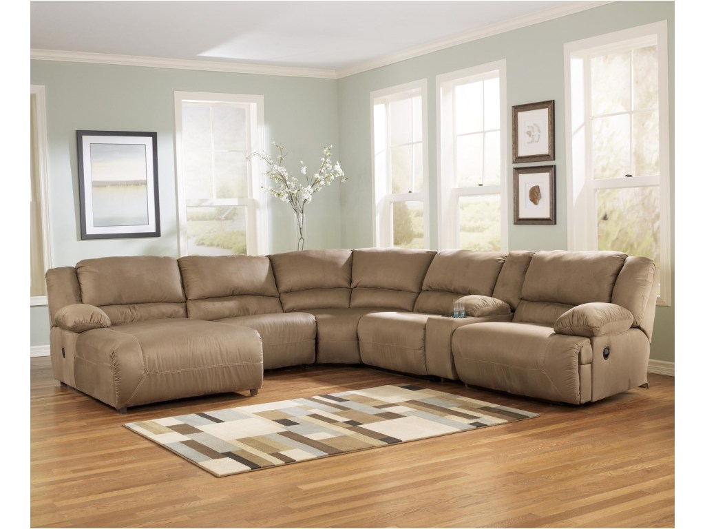 signature design by ashley hogan mocha6 piece sectional sofa group