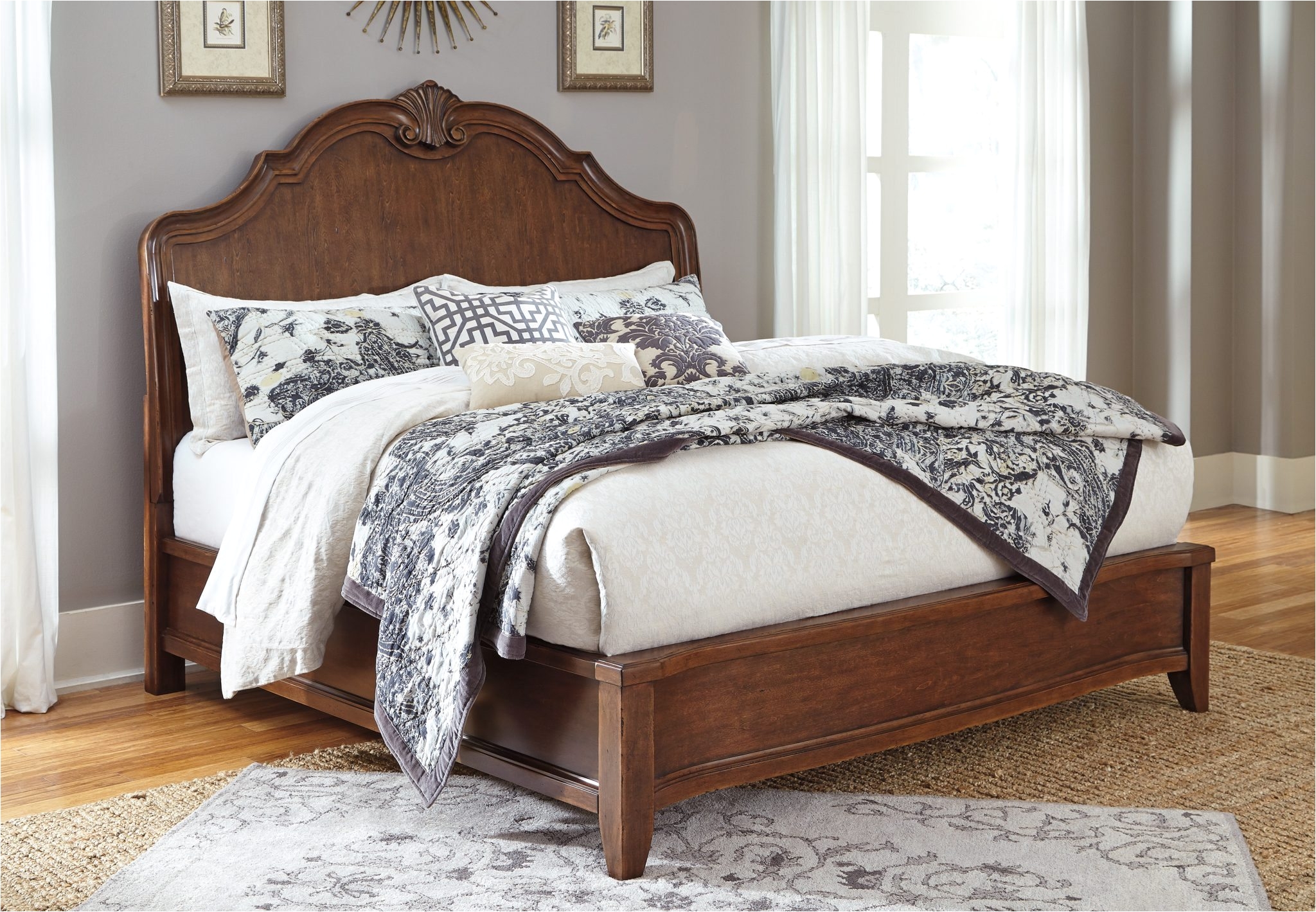balinder queen ashley furniture sleigh bed in brown for bedroom furniture ideas
