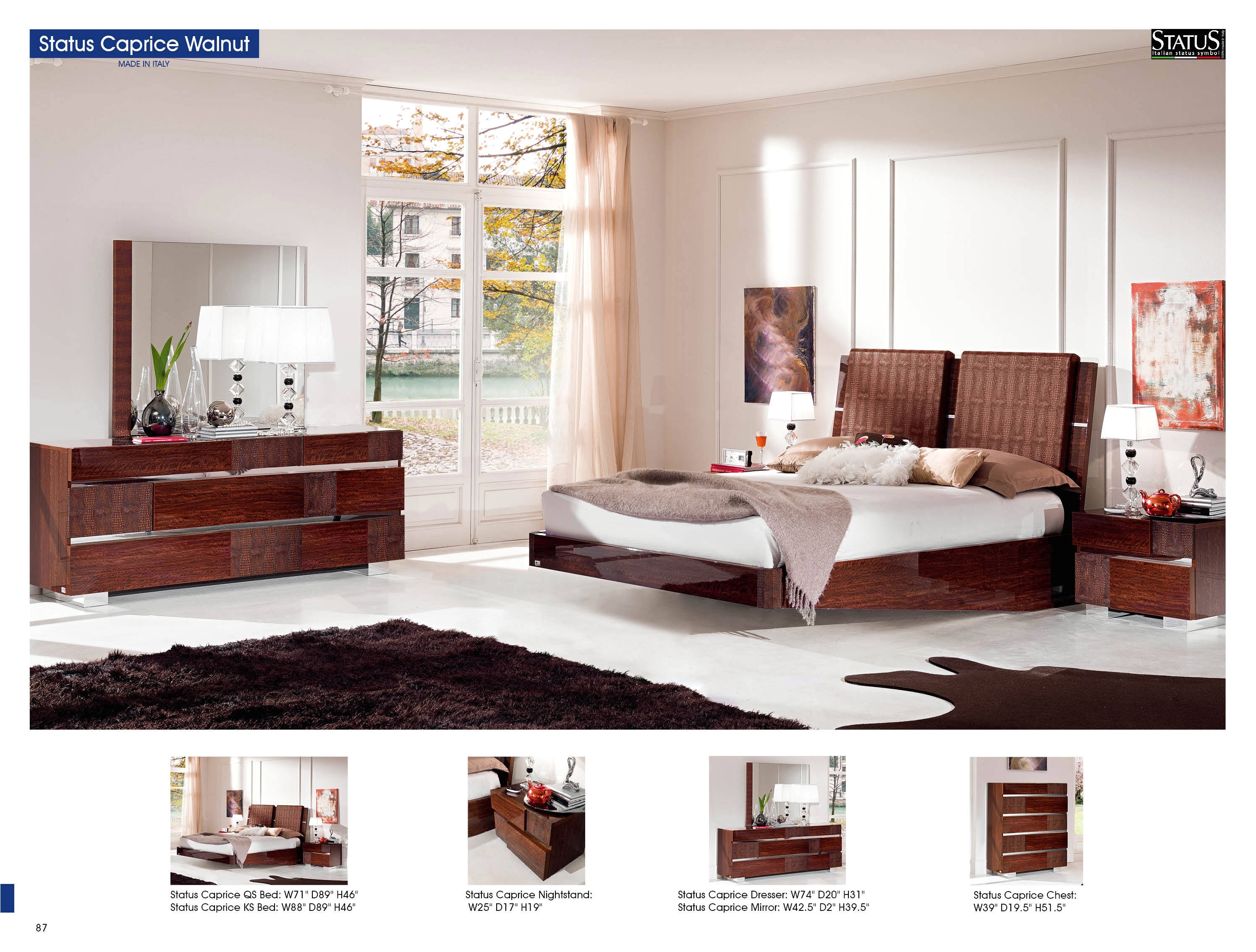 bedroom furniture modern bedrooms status caprice bedroom walnut