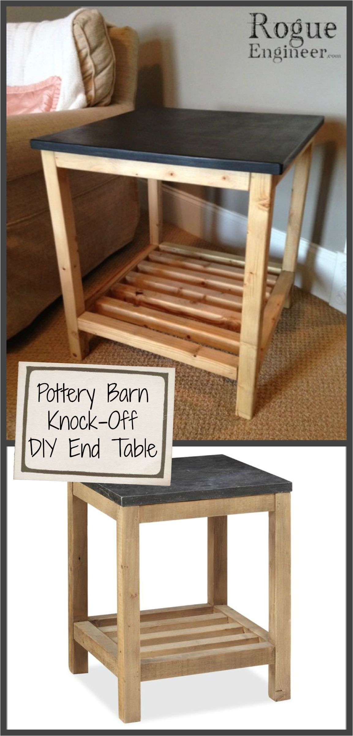 diy end table pottery barn knock off