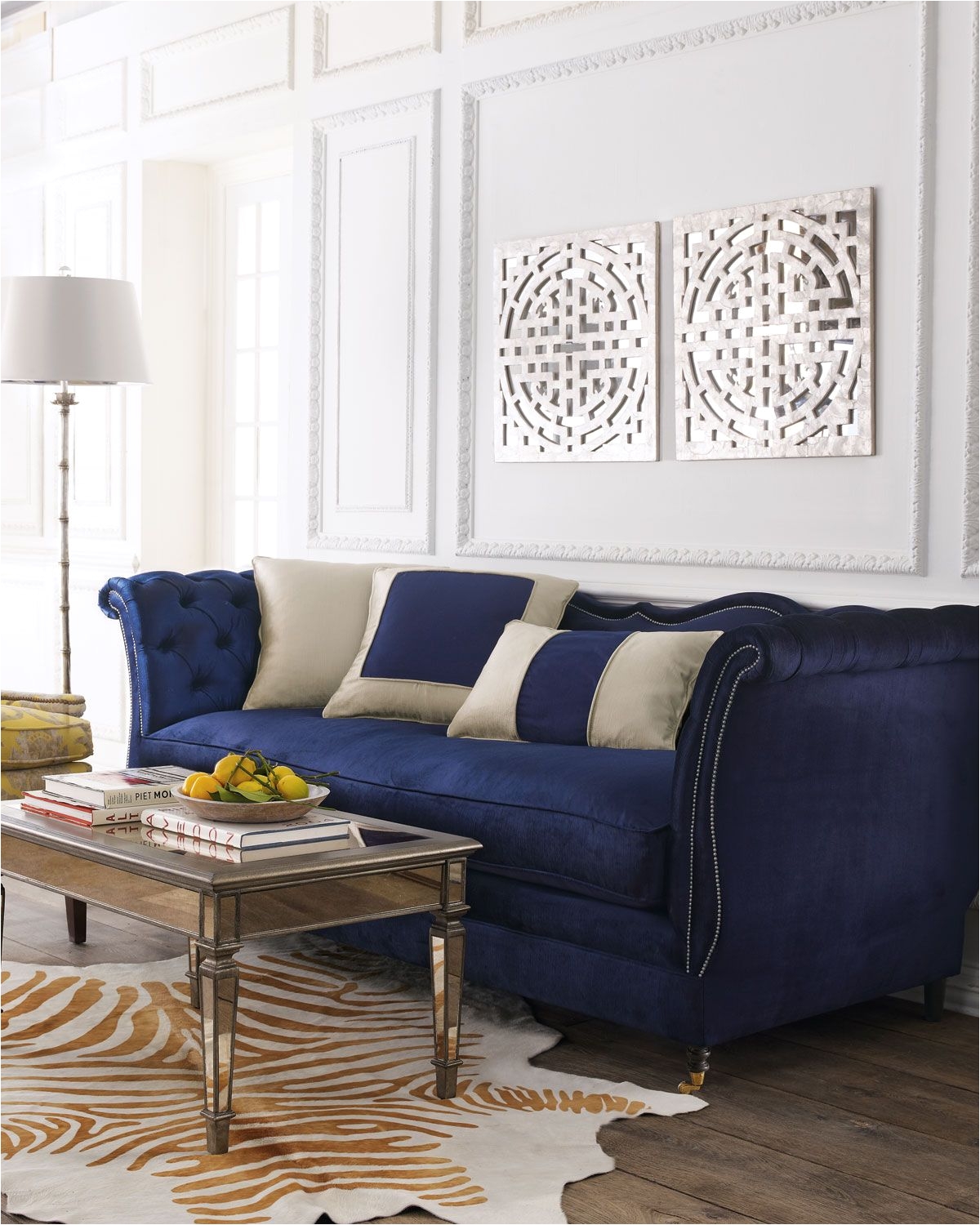 horton navy velvet sofa by haute house at neiman marcus amazing couch need want must have