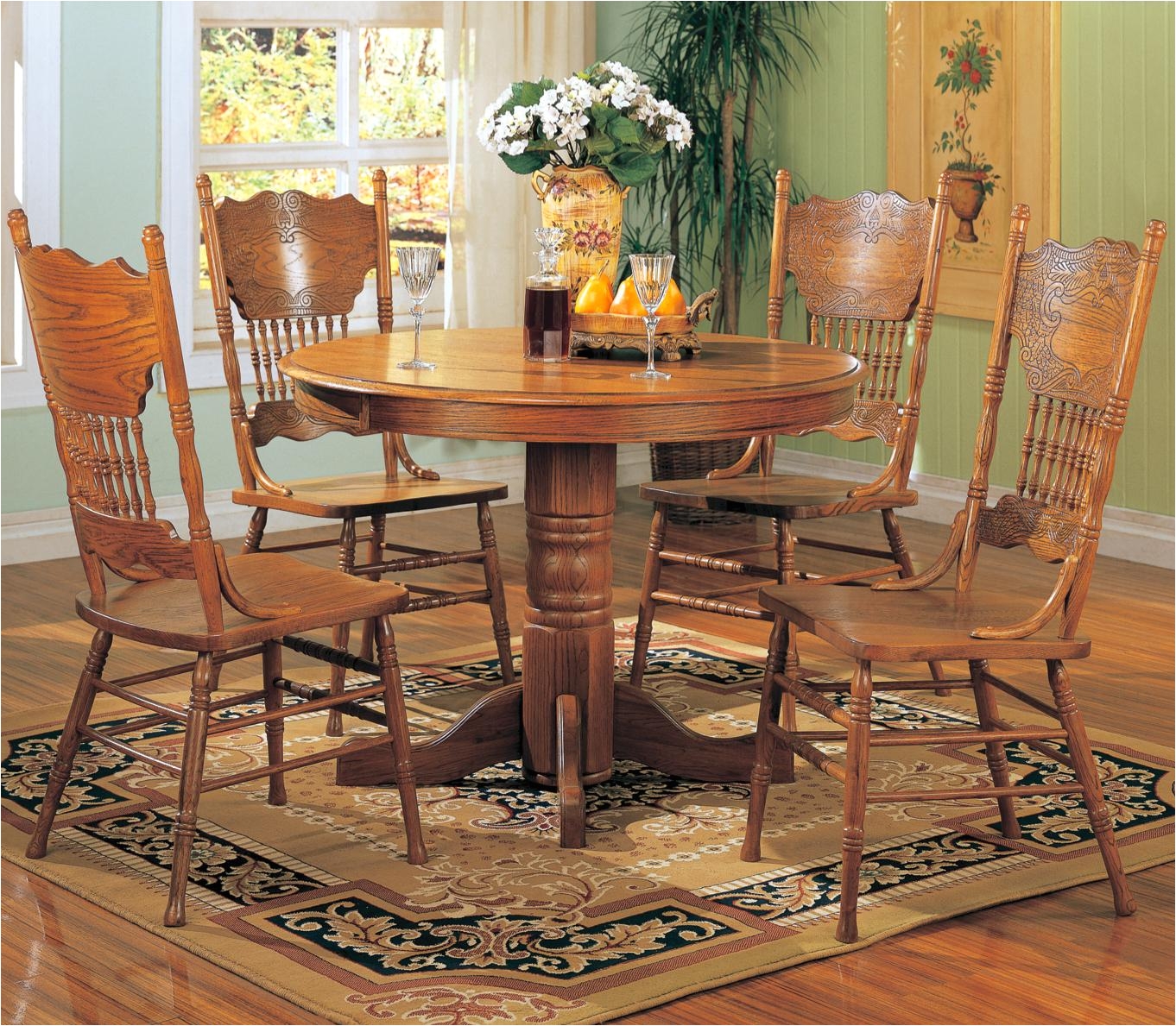 solid oak dining set