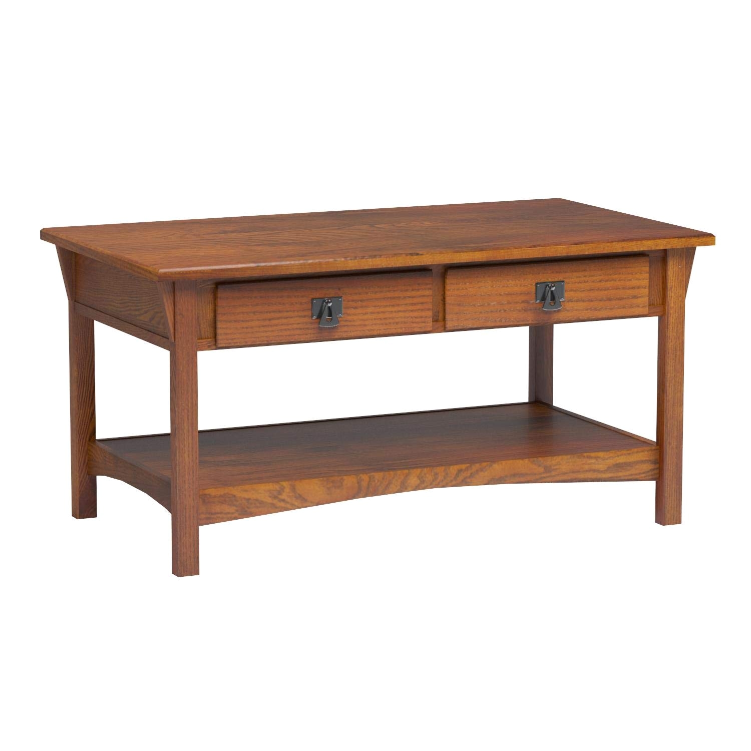 amazon com leick furniture mission two drawer coffee table russet finish kitchen dining