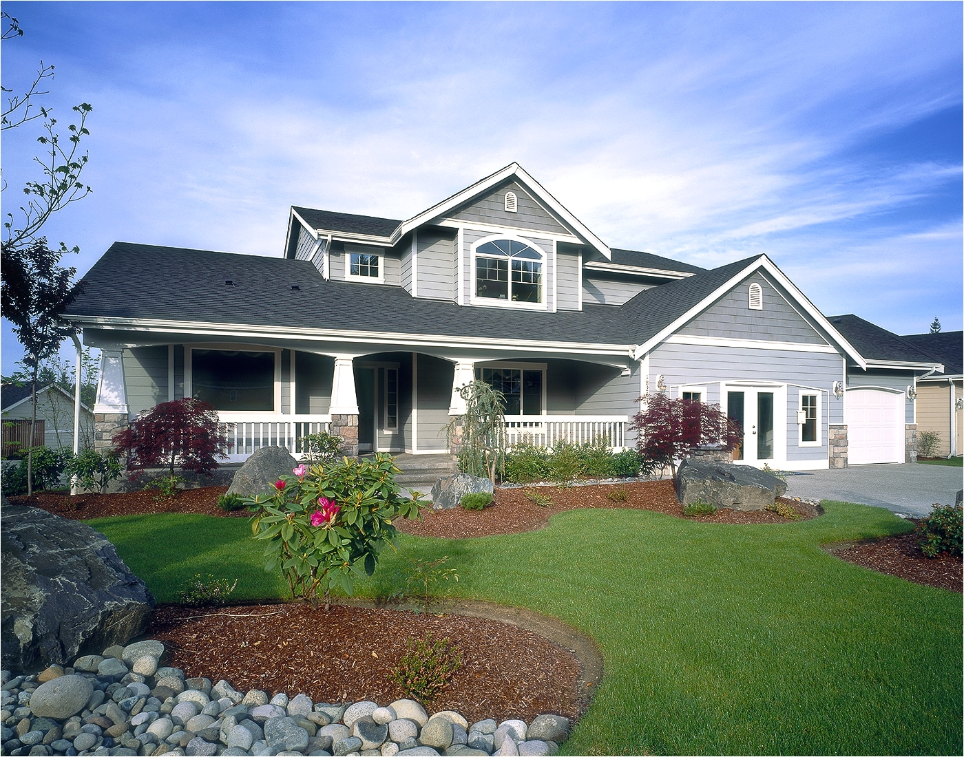 gray craftsman style home