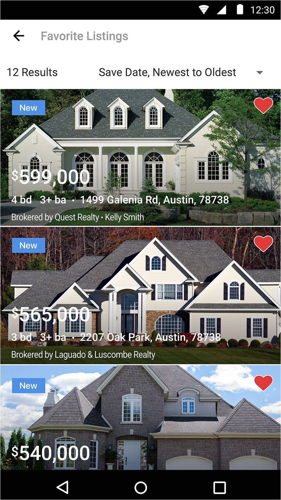 android real estate app features