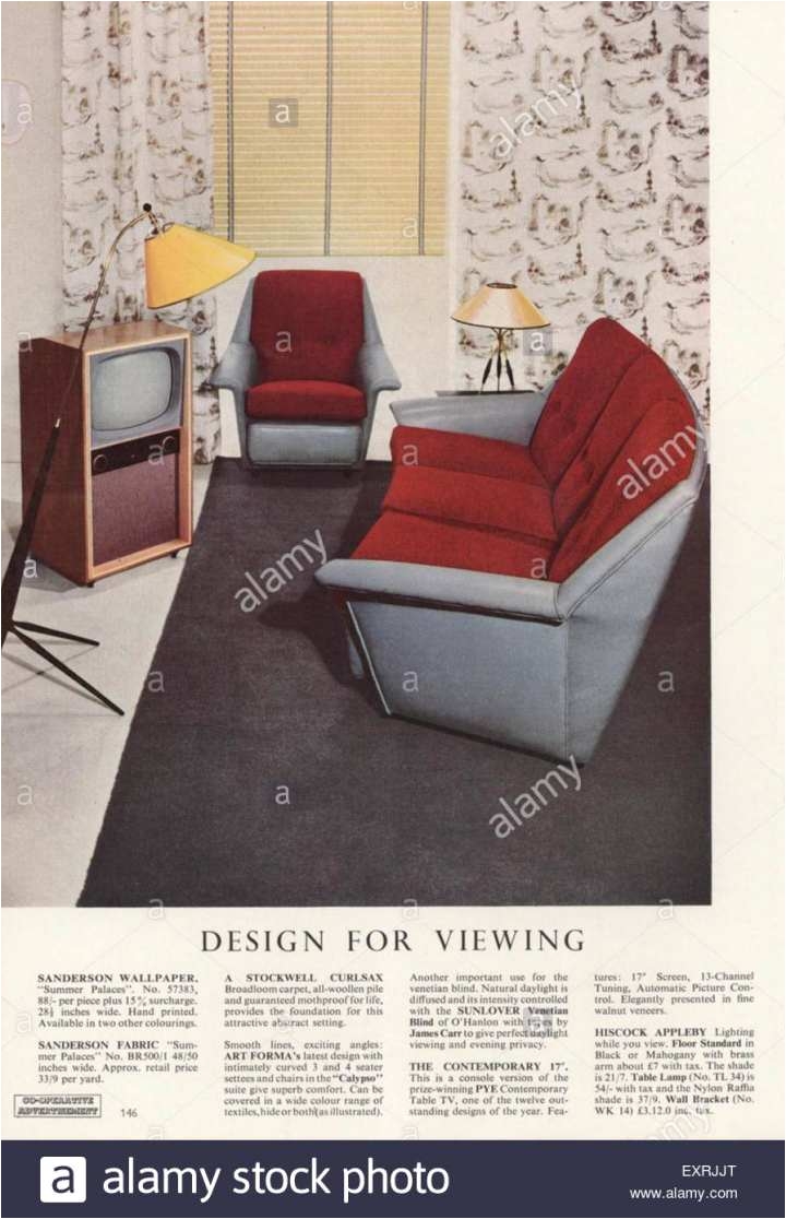 1950er jahre uk design fa¼r das magazin anzeige anzeigen stockbild