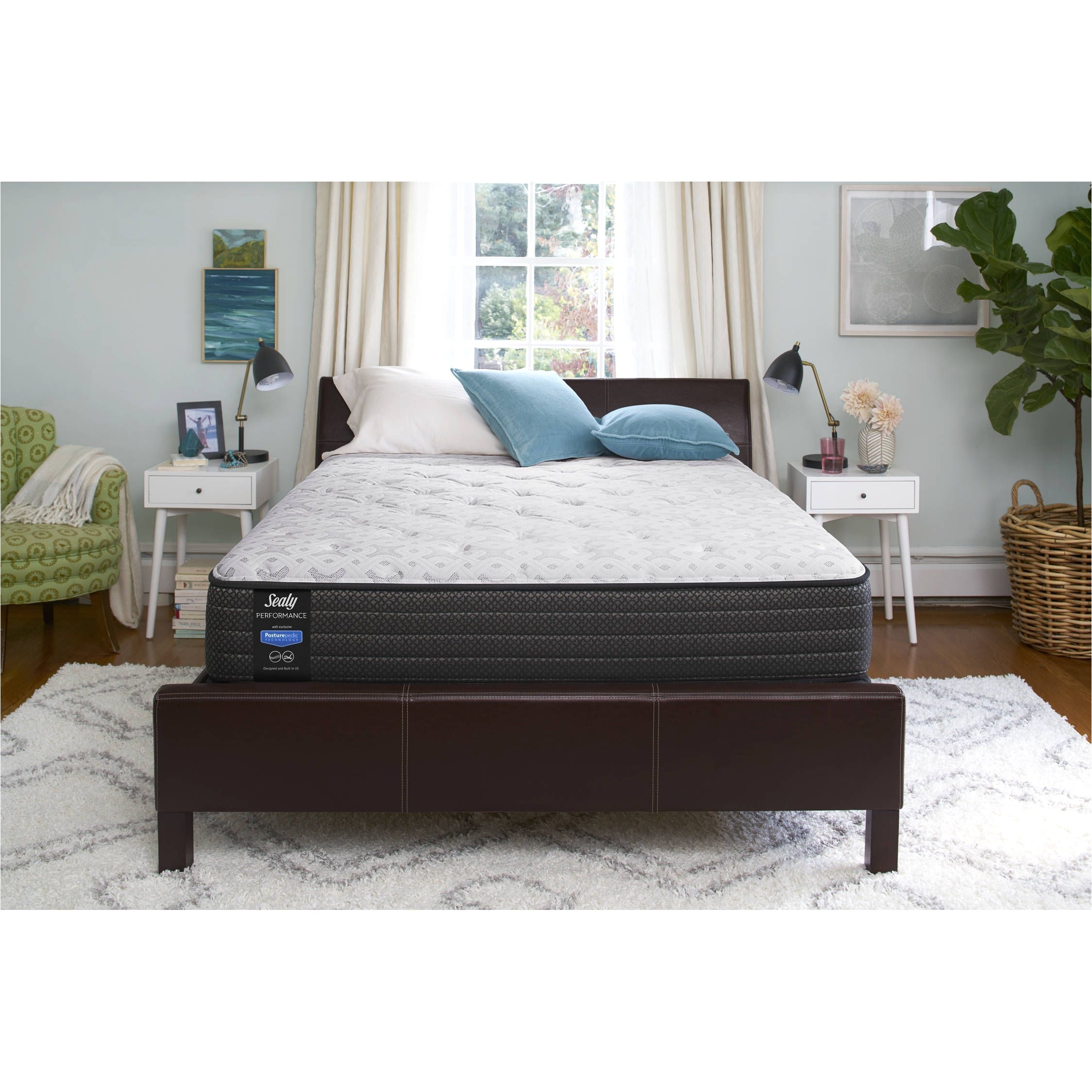 sealy response performance 12 inch plush queen mattress set 9 inch high profile foundation white