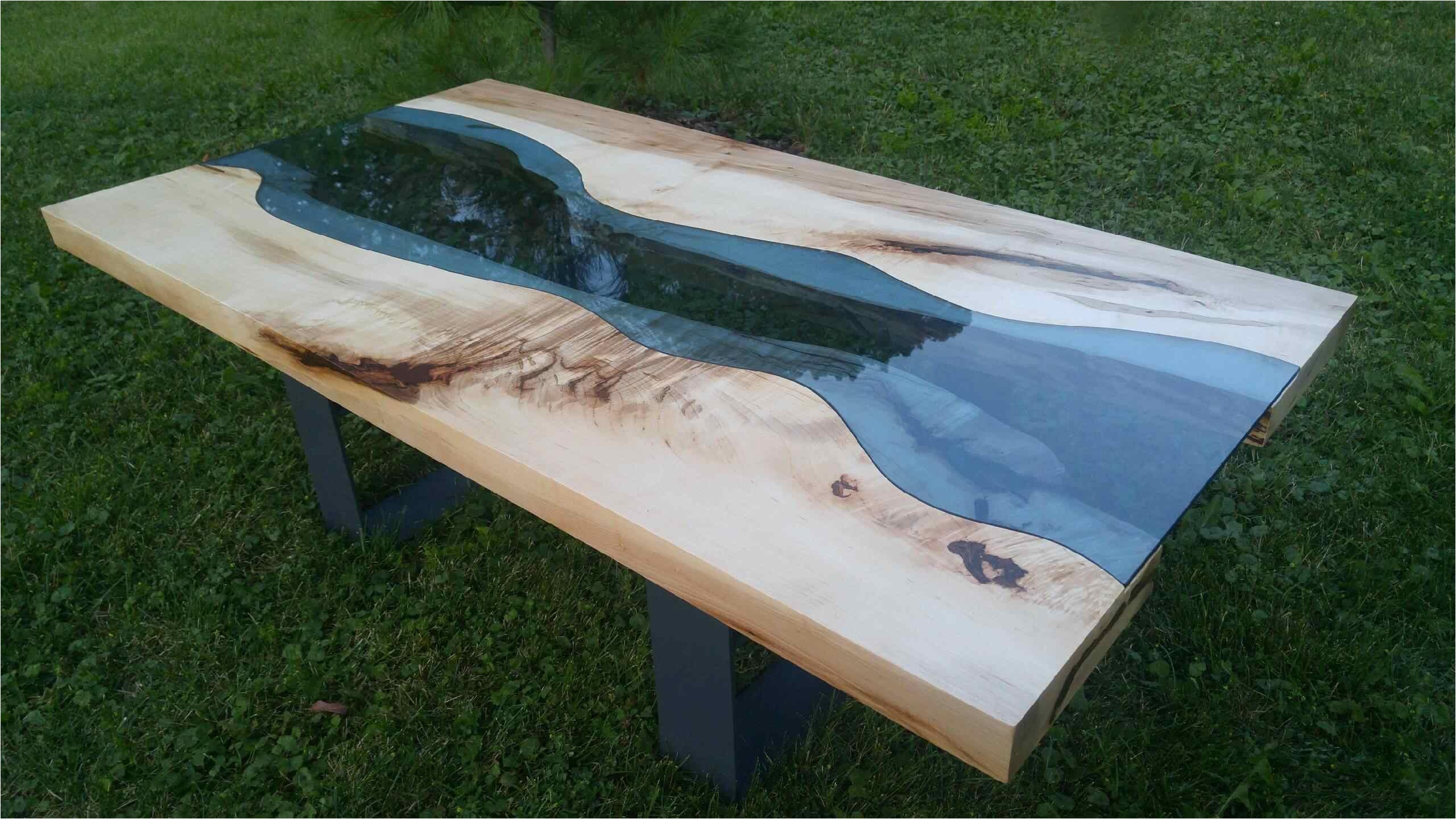 figured maple river table