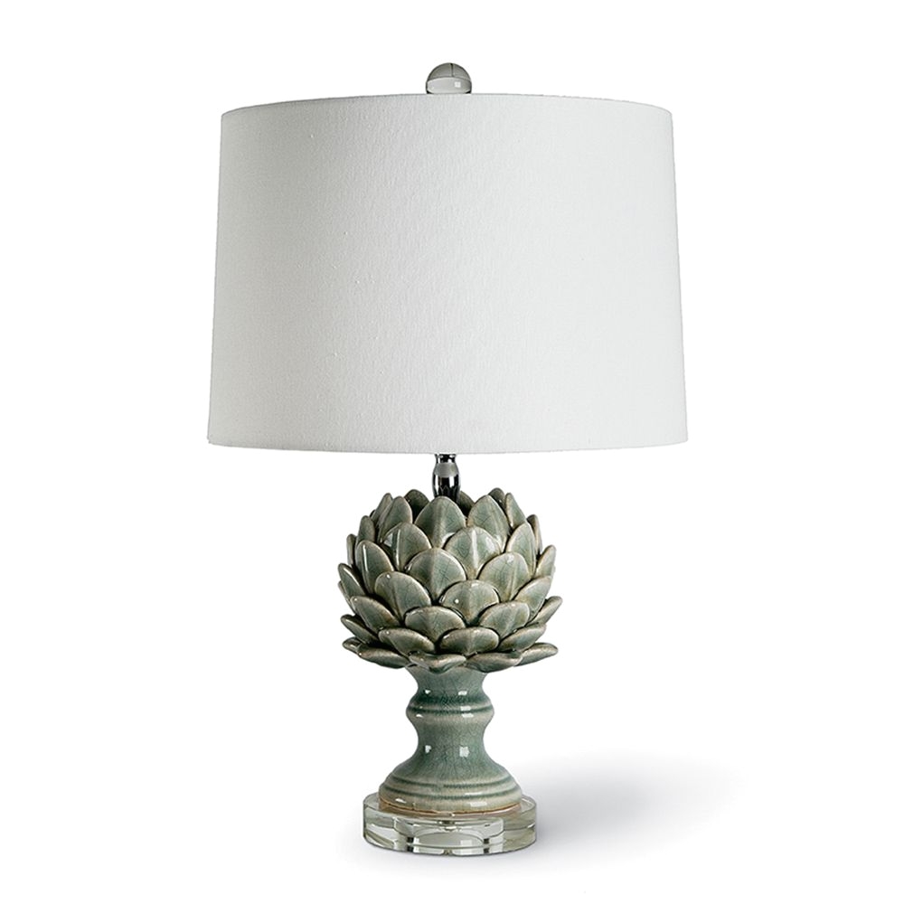 regina andrew home ceramic leafy artichoke lamp grey blue 44 8907